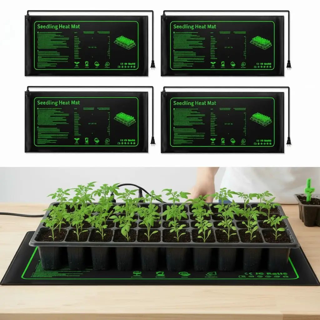 4 Pack Graphene Seedling Heat Mats 20W for 1020 Trays ✓