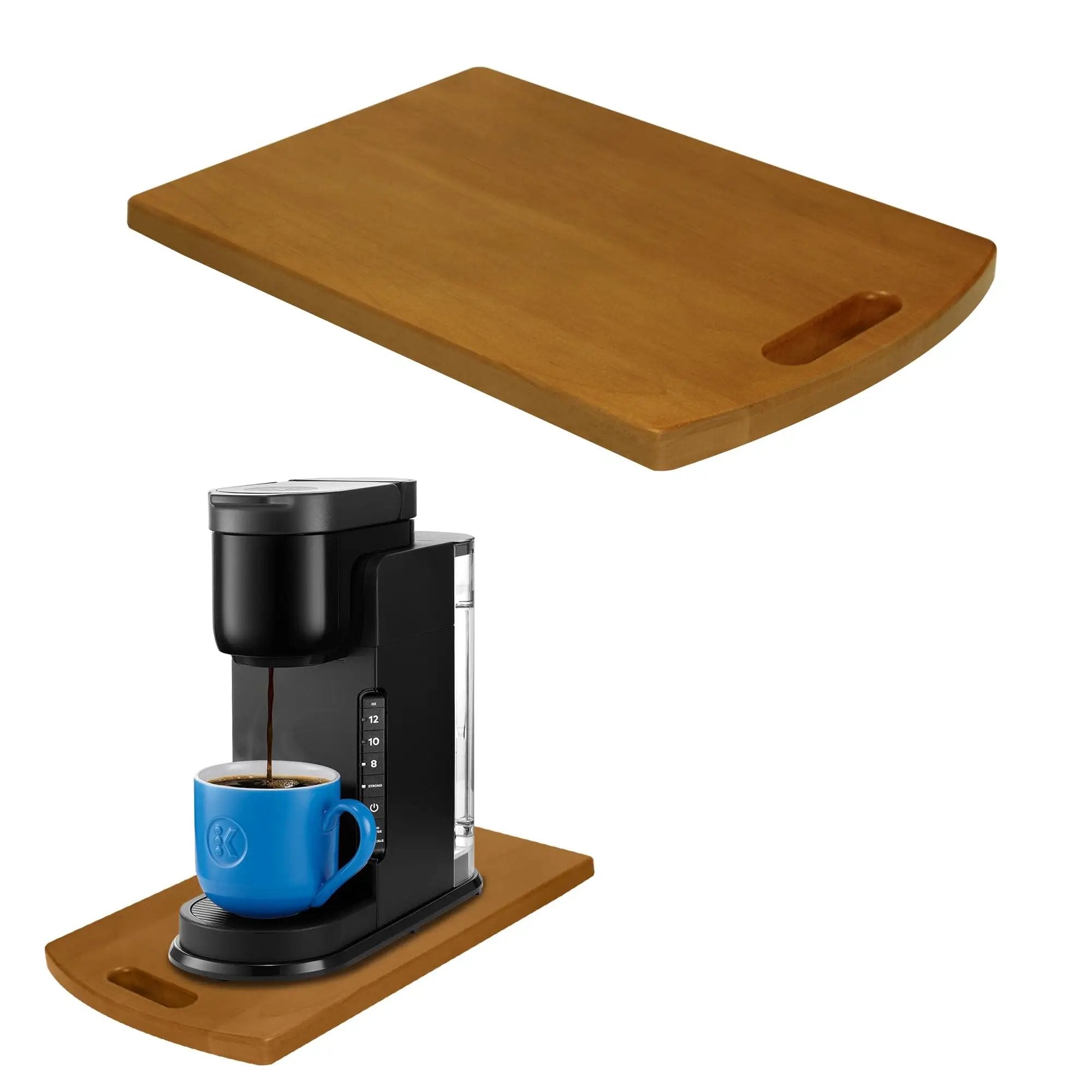 Solid Wood Sliding Tray For Coffee Makers and More ✓