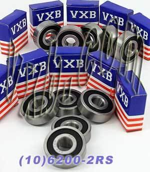 6200-2RS 10x30x9 Sealed Bearing Pack of 10 - VXB Ball Bearings