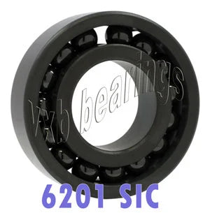 6201 Full Complement Ceramic Bearing SIC Silicon Carbide 12x32x10 - VXB Ball Bearings