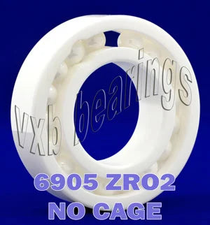 6905 Full Complement Ceramic Bearing 25x42x9 ZrO2 - VXB Ball Bearings