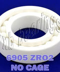 6905 Full Complement Ceramic Bearing 25x42x9 ZrO2 - VXB Ball Bearings