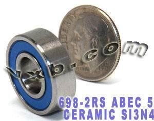 698-2RS Bearing 8x19x6 Si3N4 Ceramic ABEC-5 Miniature - VXB Ball Bearings