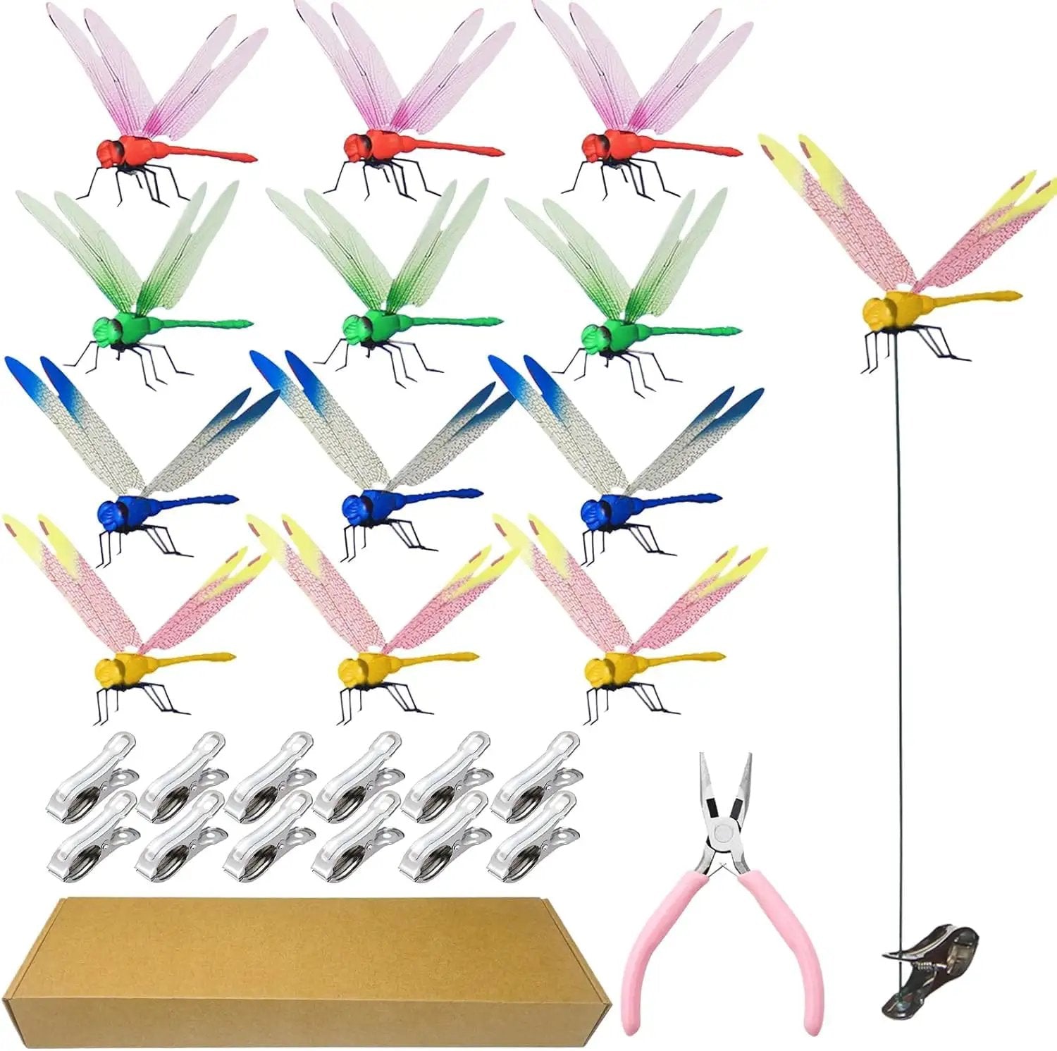 Dope Dragonfly Clip 12 Pack For Garden Decor ✓