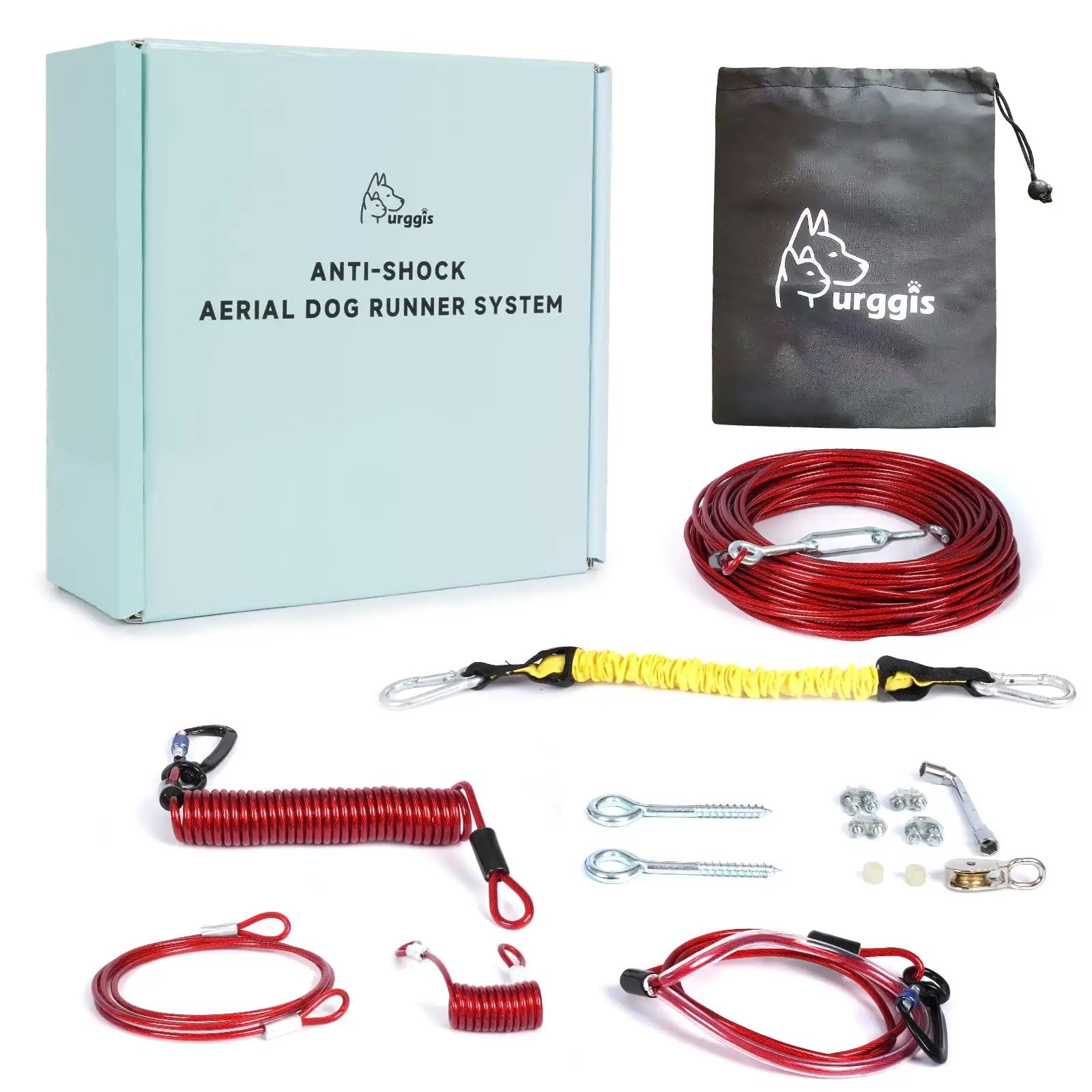 Backyard Dog Zip Line Kit With Anti Shock Trolley ✓