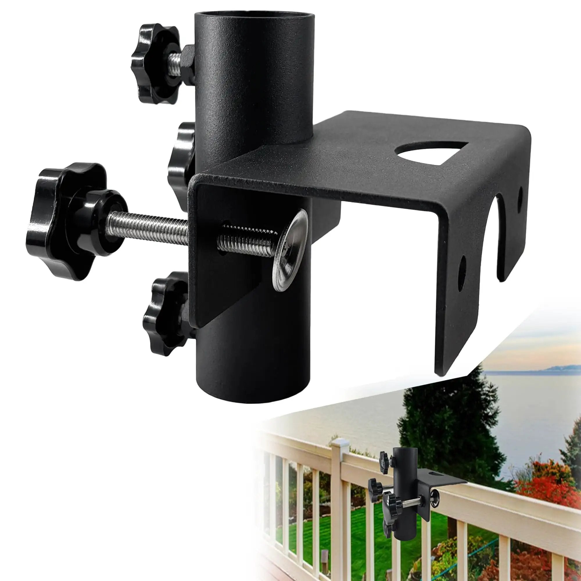 clamp on patio umbrellas Adjustable Outdoor Umbrella Clamp Holder Clips On Rails ✓