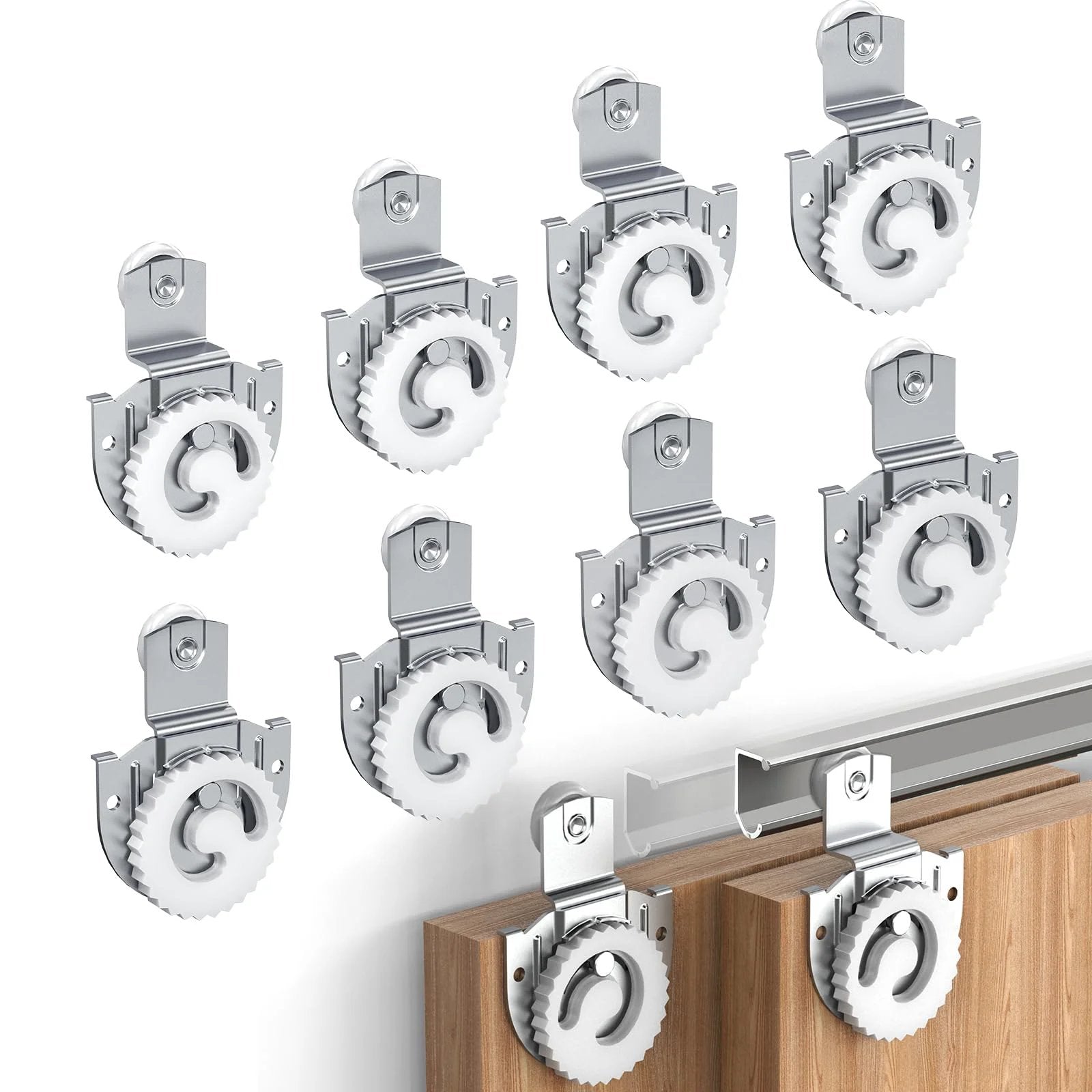 Sliding Closet Door Rollers Durable Silver Set