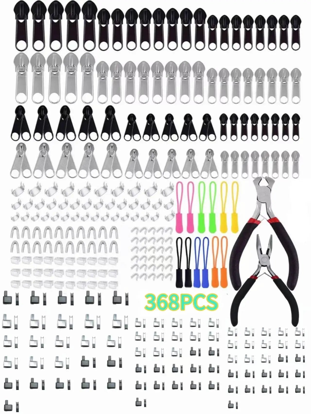 All-In-One 368-Piece Zipper Repair Kit For Fast Fixes ✓