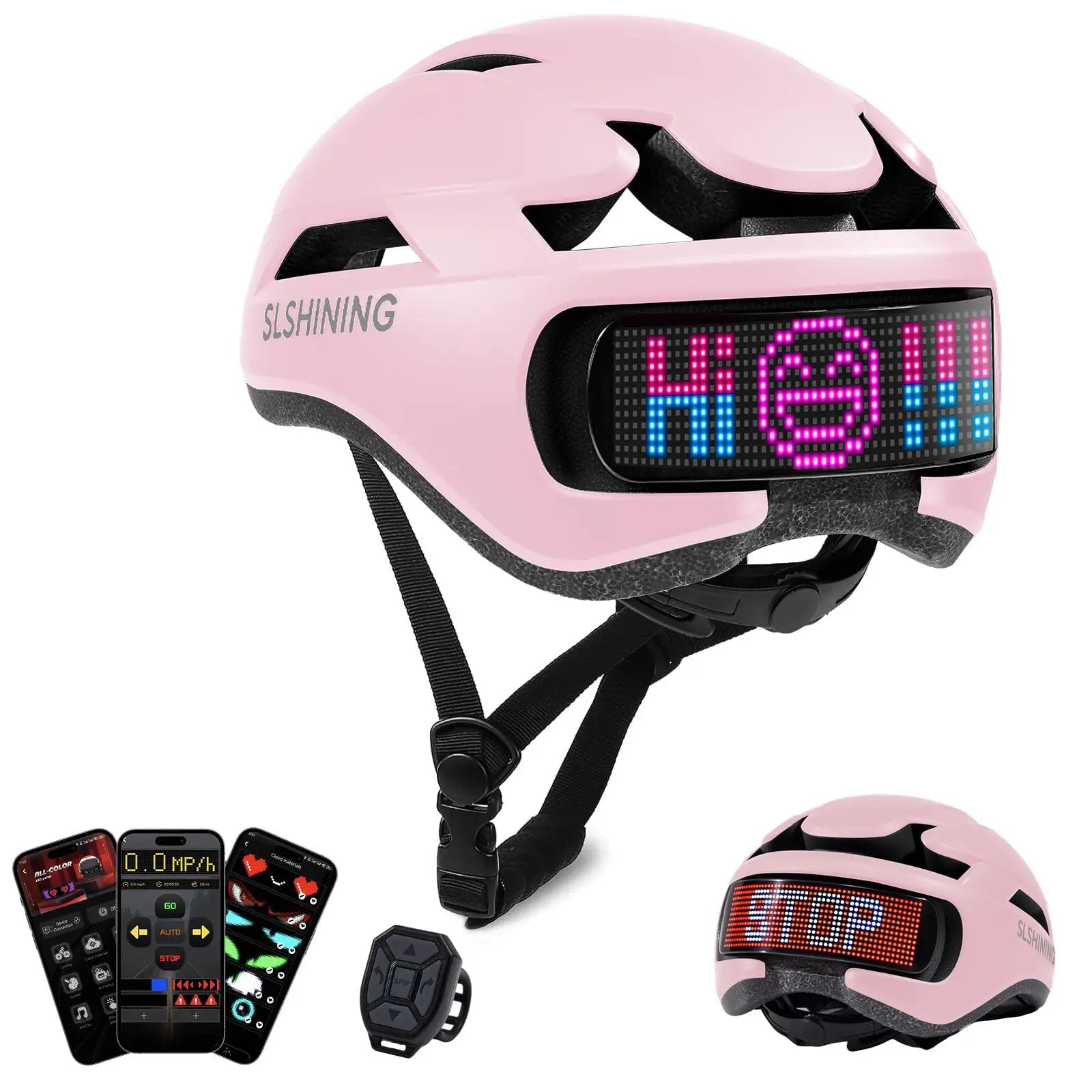 Women's LED Bike Helmet with Turn Signals, USB App ✓