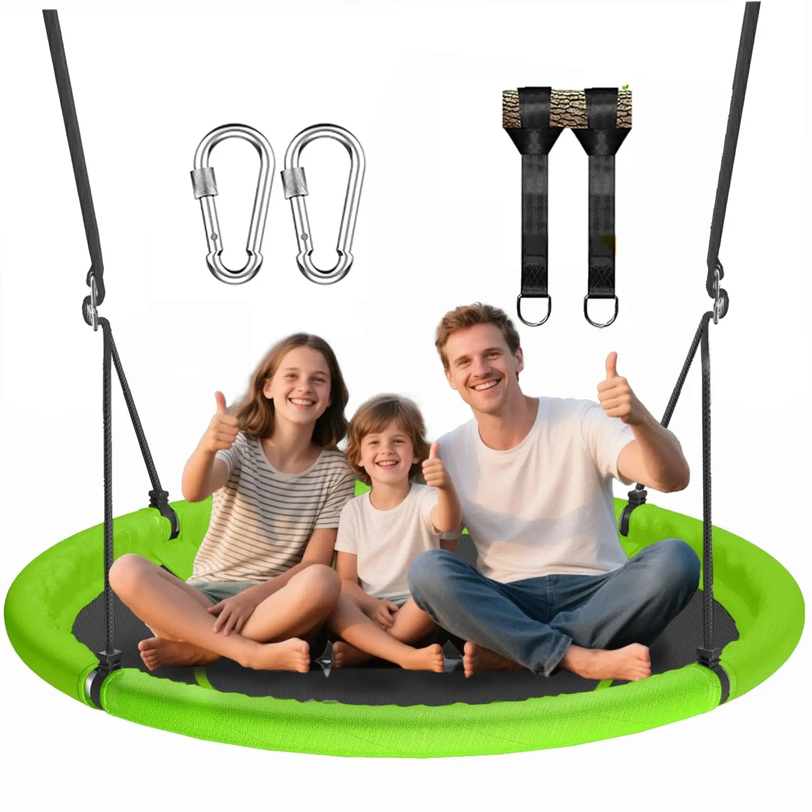 Large 48 Inch Saucer Tree Swing For Kids & Adults ✓