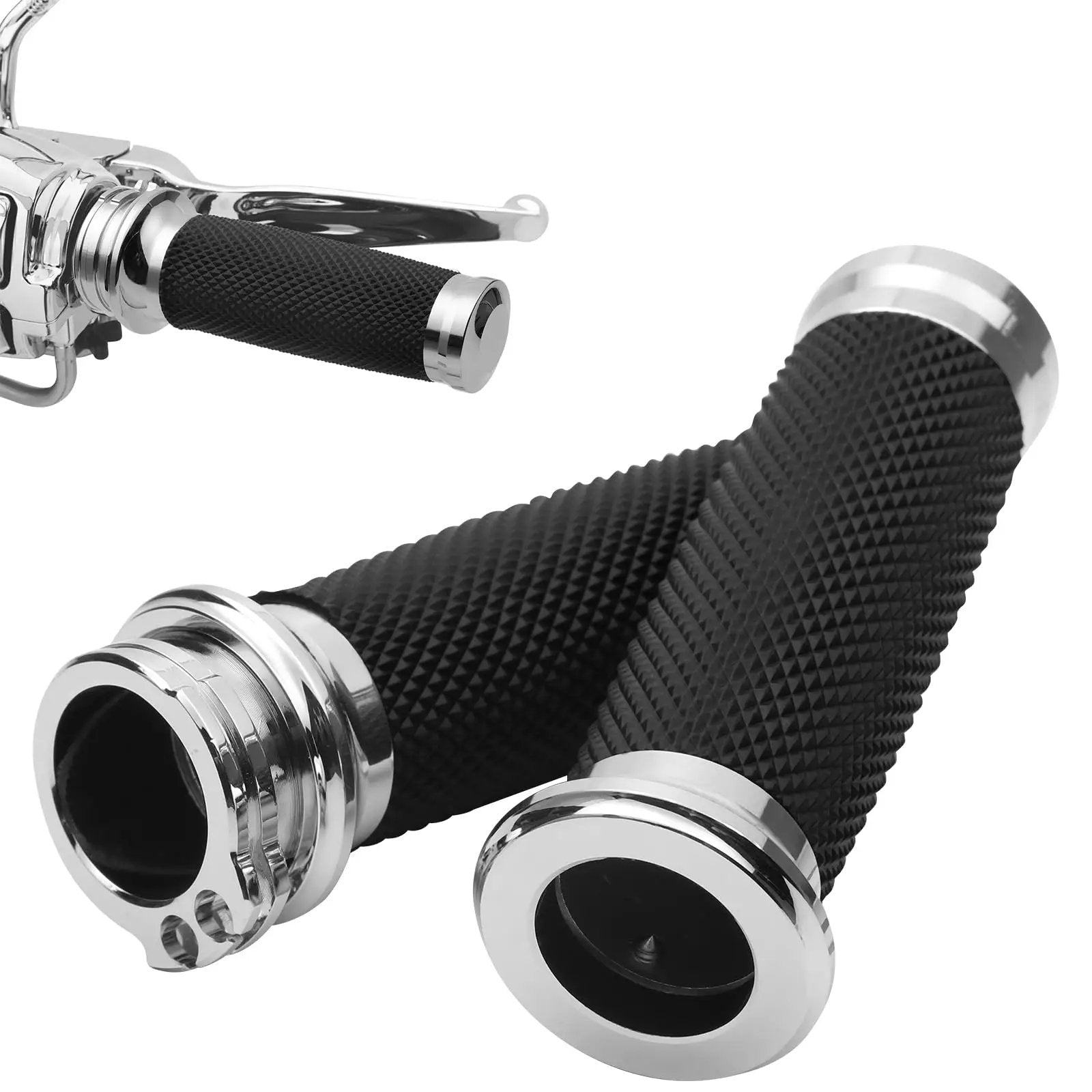 1 Inch Motorcycle Hand Grips With Cable Throttle ✓