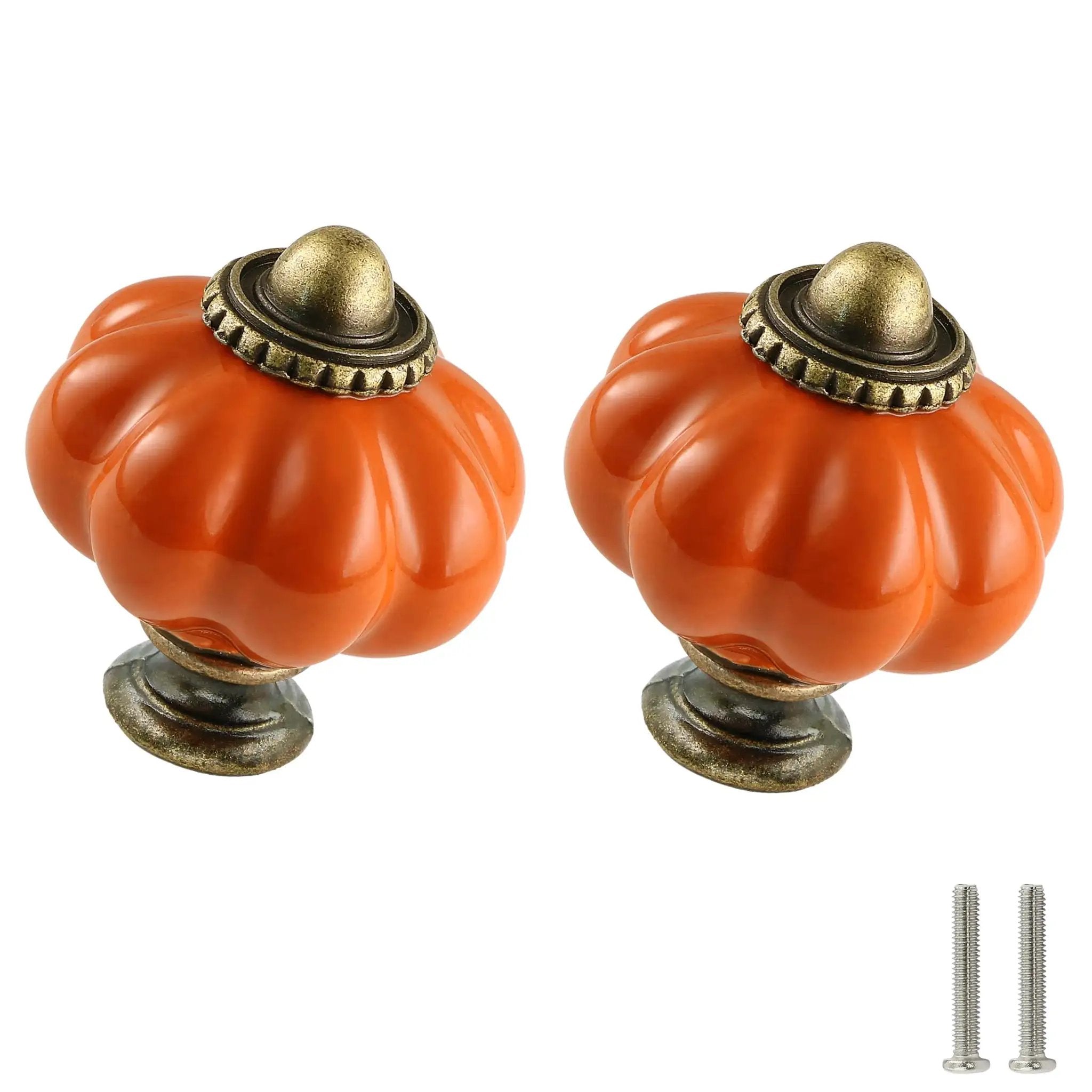 ノベルティセット Orange Pumpkin Ceramic Cabinet Knobs Six Pack ✓
