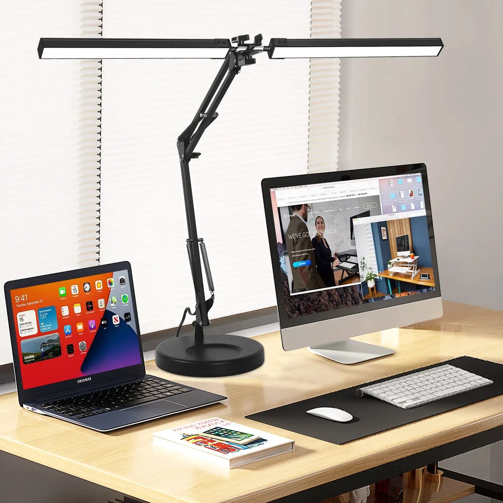 Two In One LED Desk Lamp | 24W, 10 Dimmable Levels ✓