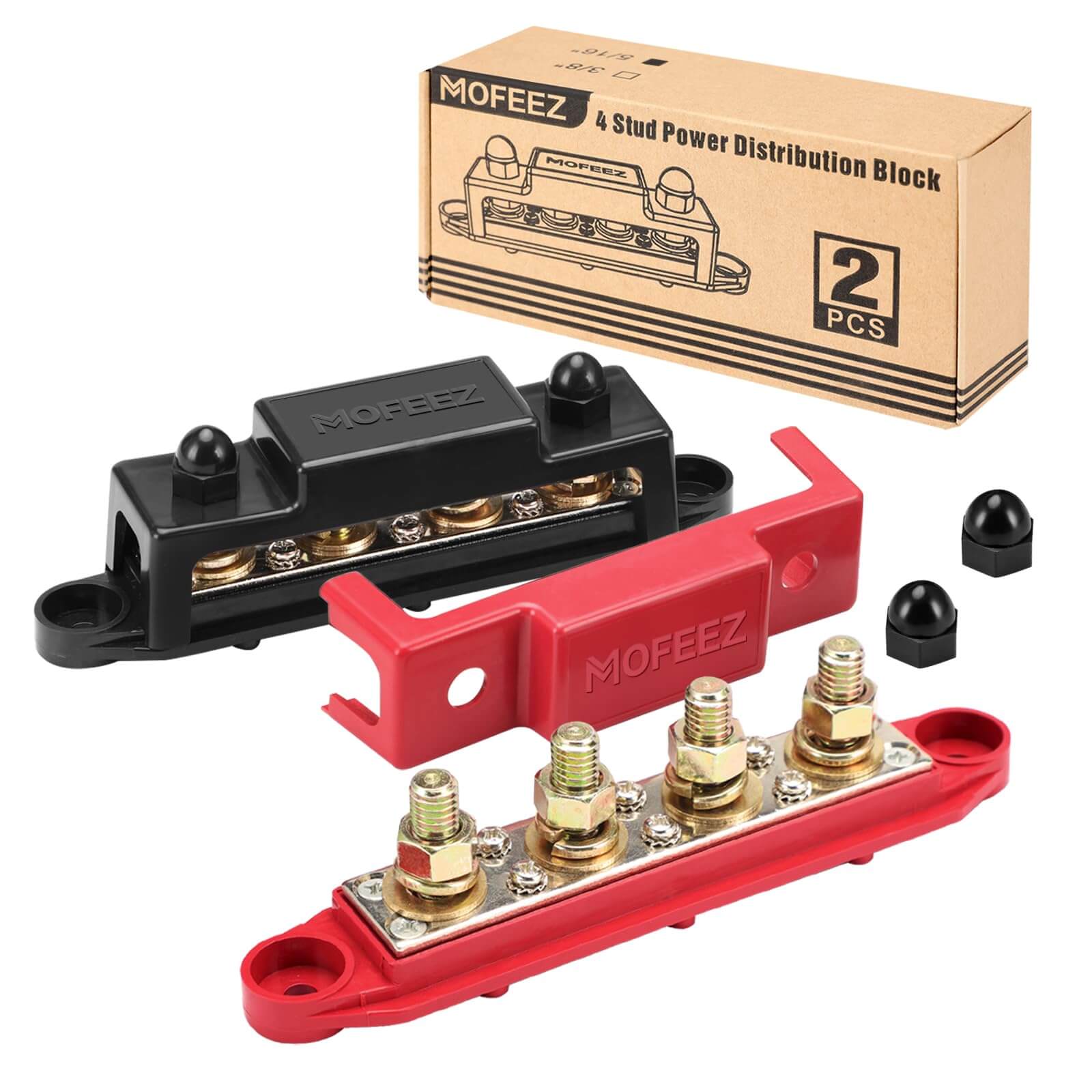 Beefy Power Distribution Block Bus Bar With Four Three Eighths Inch ...