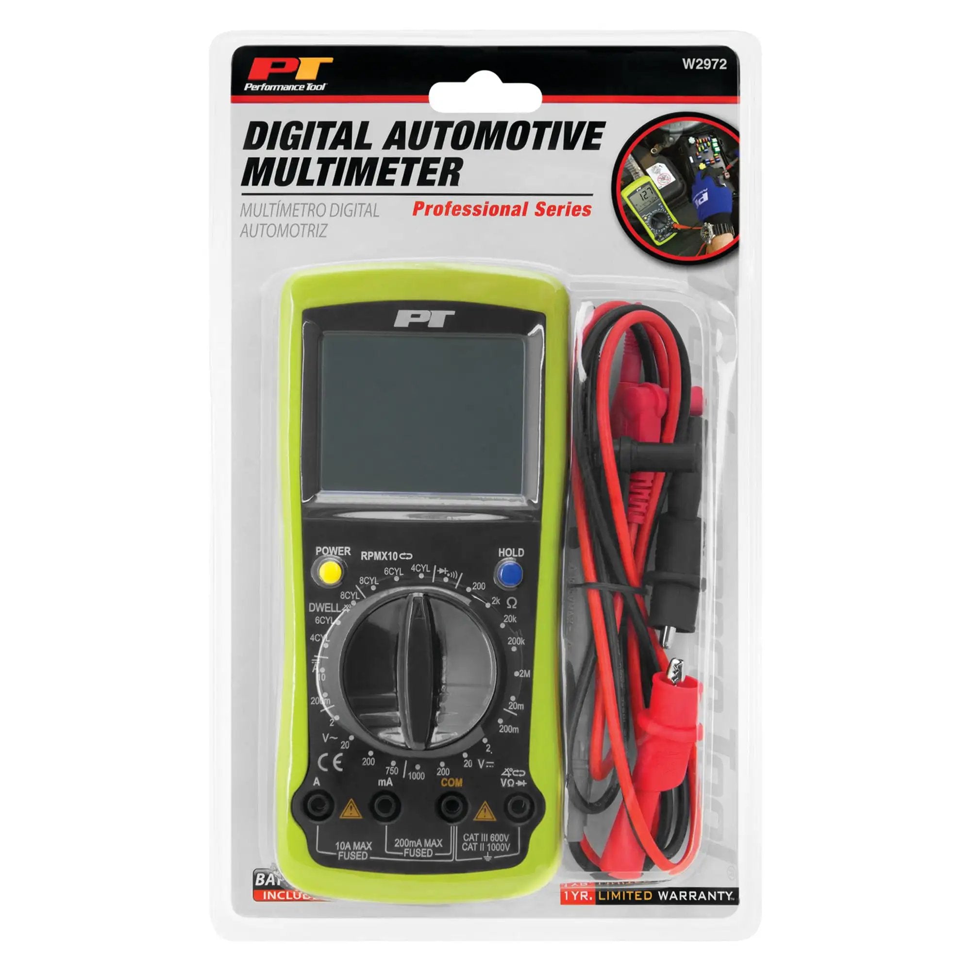 Automotive Digital Multimeter With Large LCD