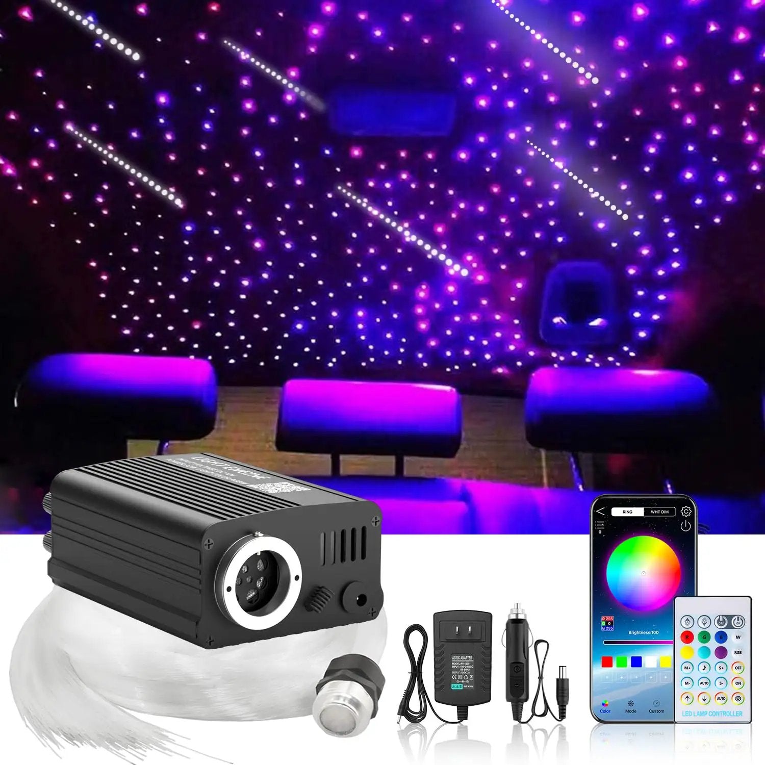 Lit Car Starlight Headliner Kit - Transform Your Ride! ✓