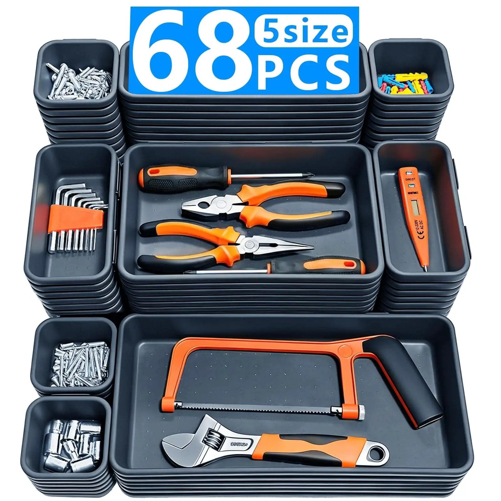 68 Piece Tool Box Organizer Set for Workbench ✓