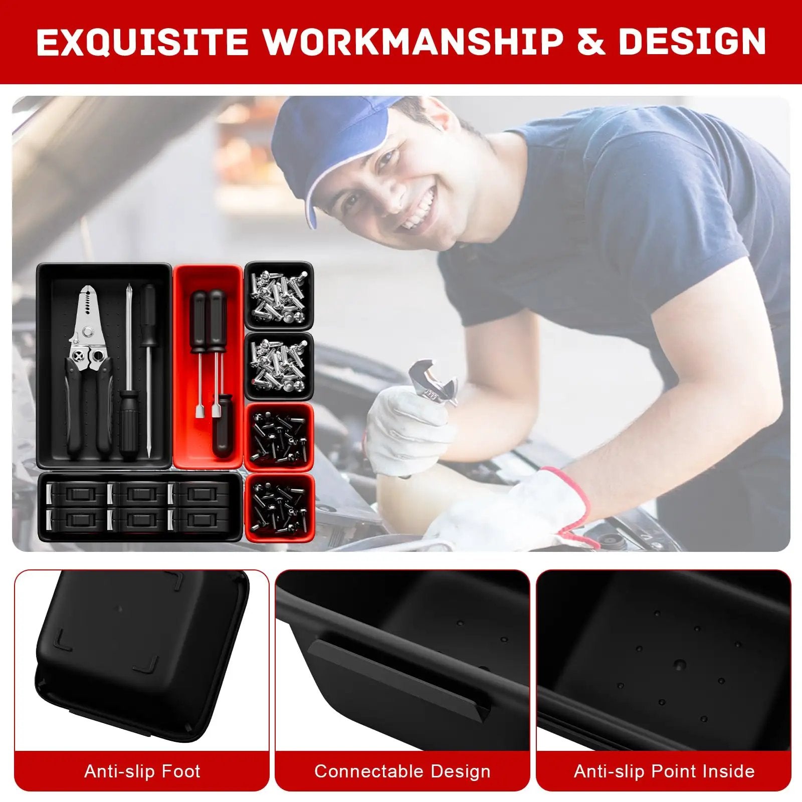 47 Piece Interlocking Tool Tray Organizer Set ✓