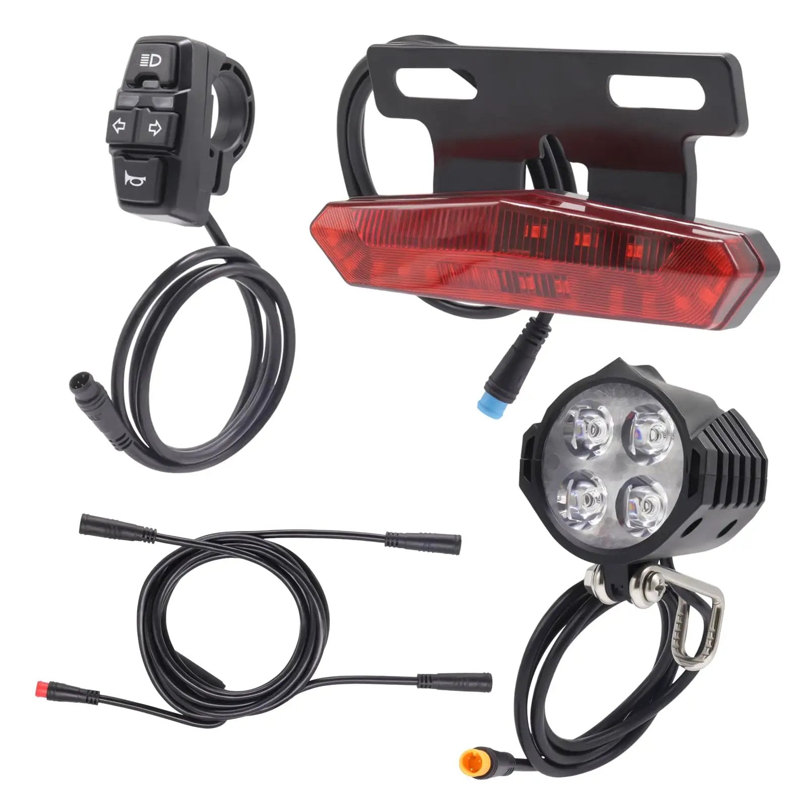 ブリヂストン電動自転車bikke用 LEDライト 取り付け用ネジ付き(未使用品) Waterproof Ebike Light Kit With Turn Signals & Tail Light ✓