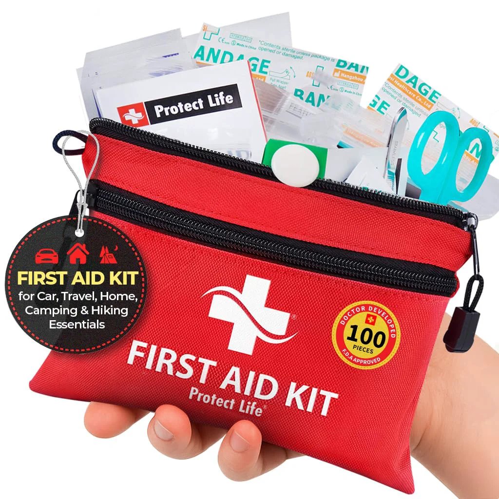 best first aid kit for travel backpacking ROOBUCK Waterproof with Laminate Bags - Emergency Medical Kit Hiking, Backpacking, Camping, Travel, Car, Cycling the Pac The 6 Best Travel First