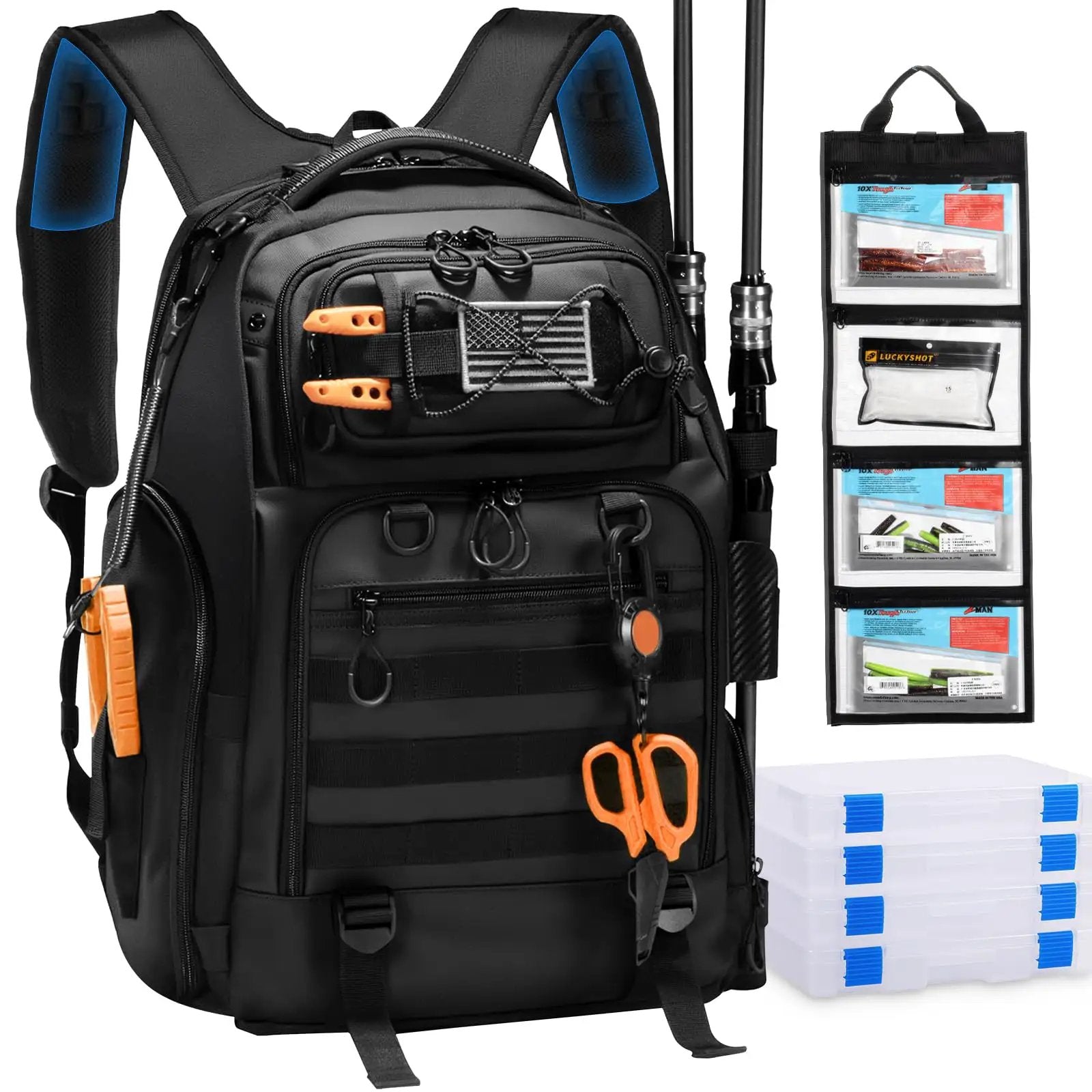 50L Fishing Tackle Backpack - Organized & Durable ✓