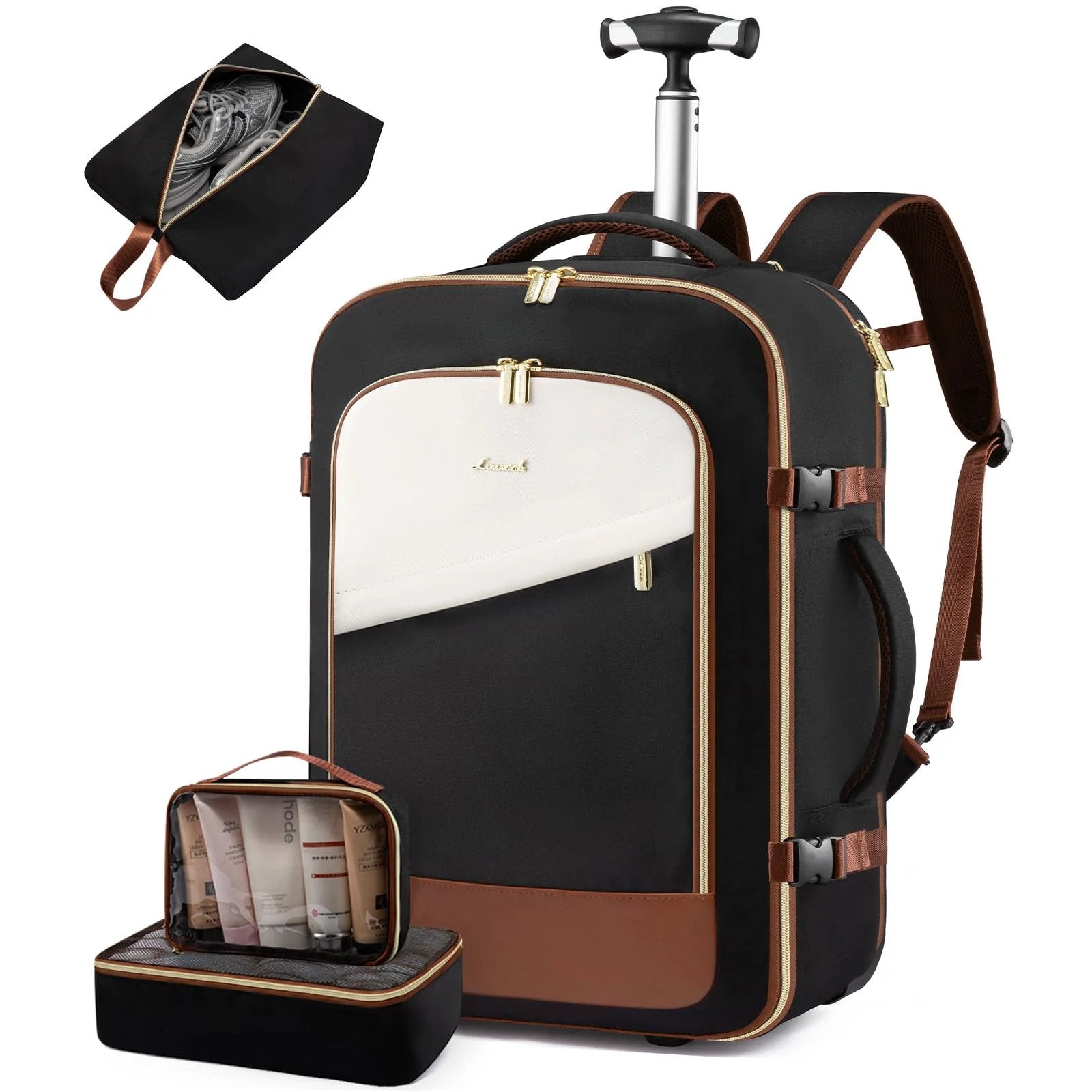 backpack travel suitcase Rolling Set For Discover the versatile rolling Kimberly Italian Leather Backpack LWS52051B16224 Style:Donut