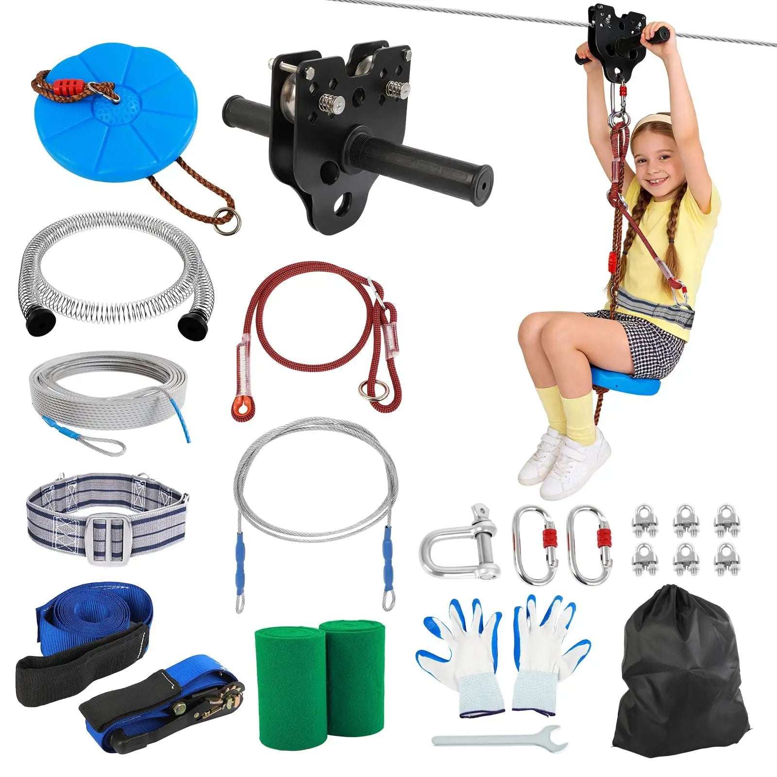 300 Ft Zip Line Kit for Kids & Adults Up to 400 Lbs! ✓