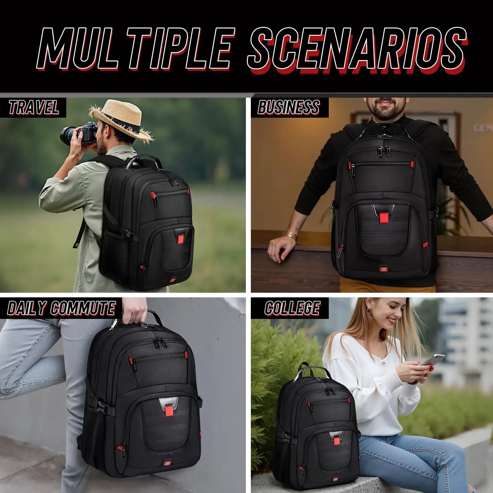 backpack for heavy laptop Go To Extra Large Travel Men And Women, TSA Airline Approved Carry On Backpack With 20 Pockets, Organized Compartments, Water SHIMANO Calcutta Conquest 101 it works as an soft body Color:Orange (Double-Sided)