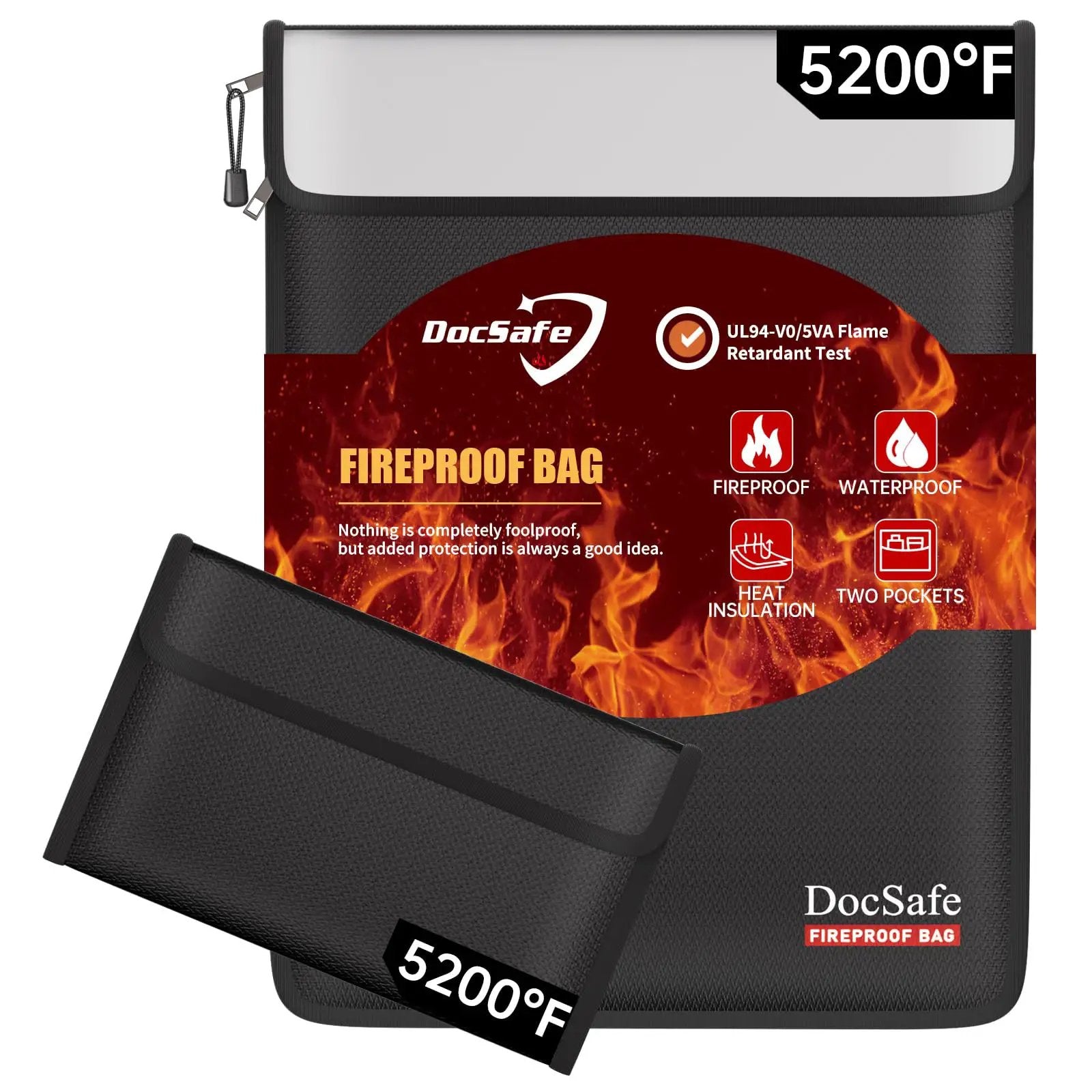 Fireproof Document Bag with Organizer Travel Case ✓