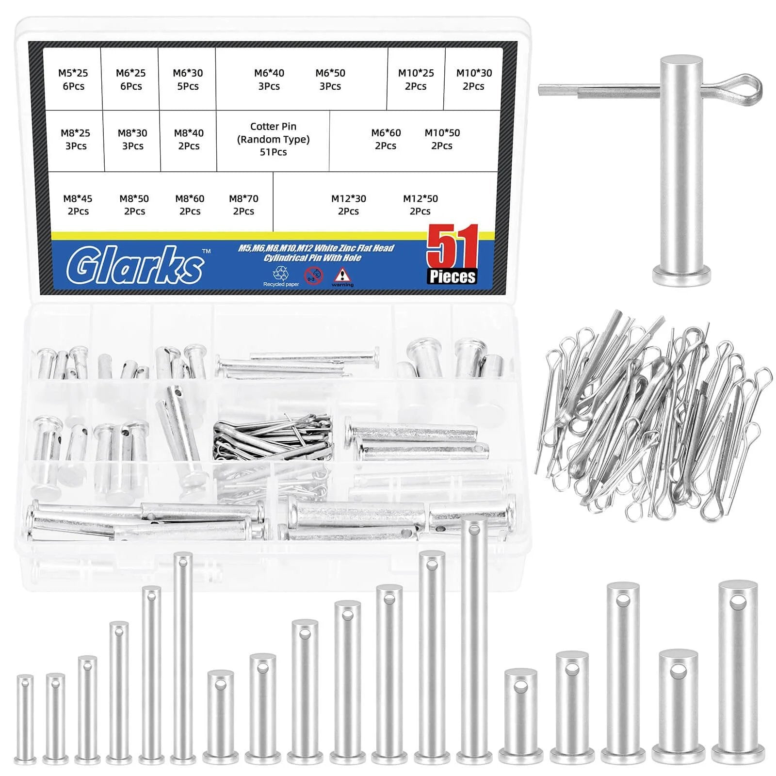 Clevis Pins Set for Furniture Repair, 18 Sizes, ✓