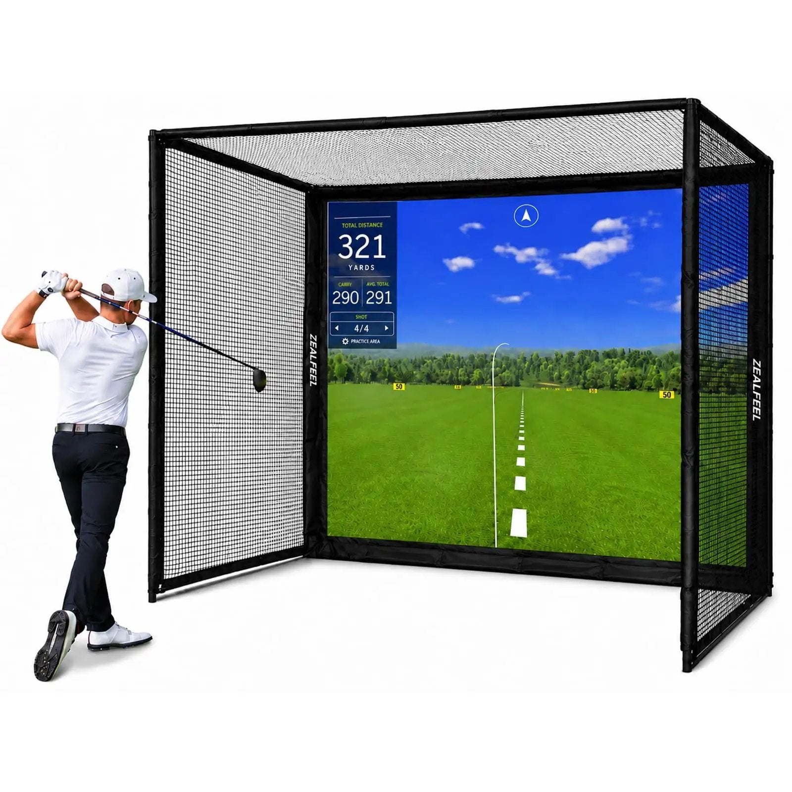 All In One 10x8ft Golf Simulator Enclosure ✓