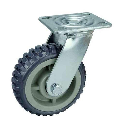 8" Inch Heavy Duty Caster Wheel 661 pounds Swivel Polypropylene core and Polyurethane Top Plate - VXB Ball Bearings