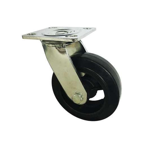 8" Inch Heavy Duty Caster Wheel 661 pounds Swivel Rubber Top Plate - VXB Ball Bearings