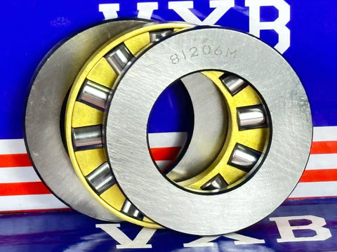 81206M Cylindrical Roller Thrust Bearings Bronze Cage 30x52x16 mm - VXB Ball Bearings