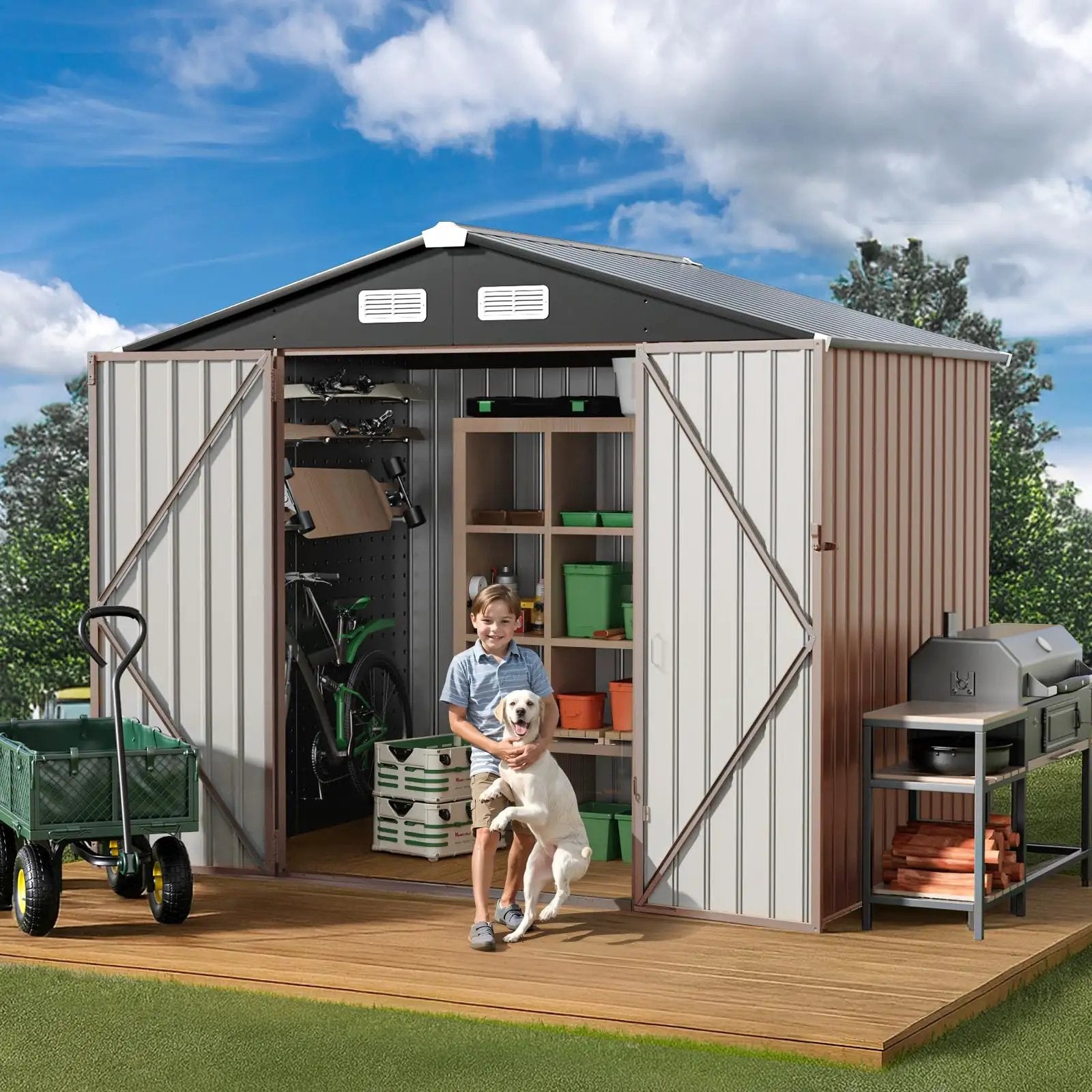 8x6 Ft True Full Size Outdoor Metal Storage Shed ✓