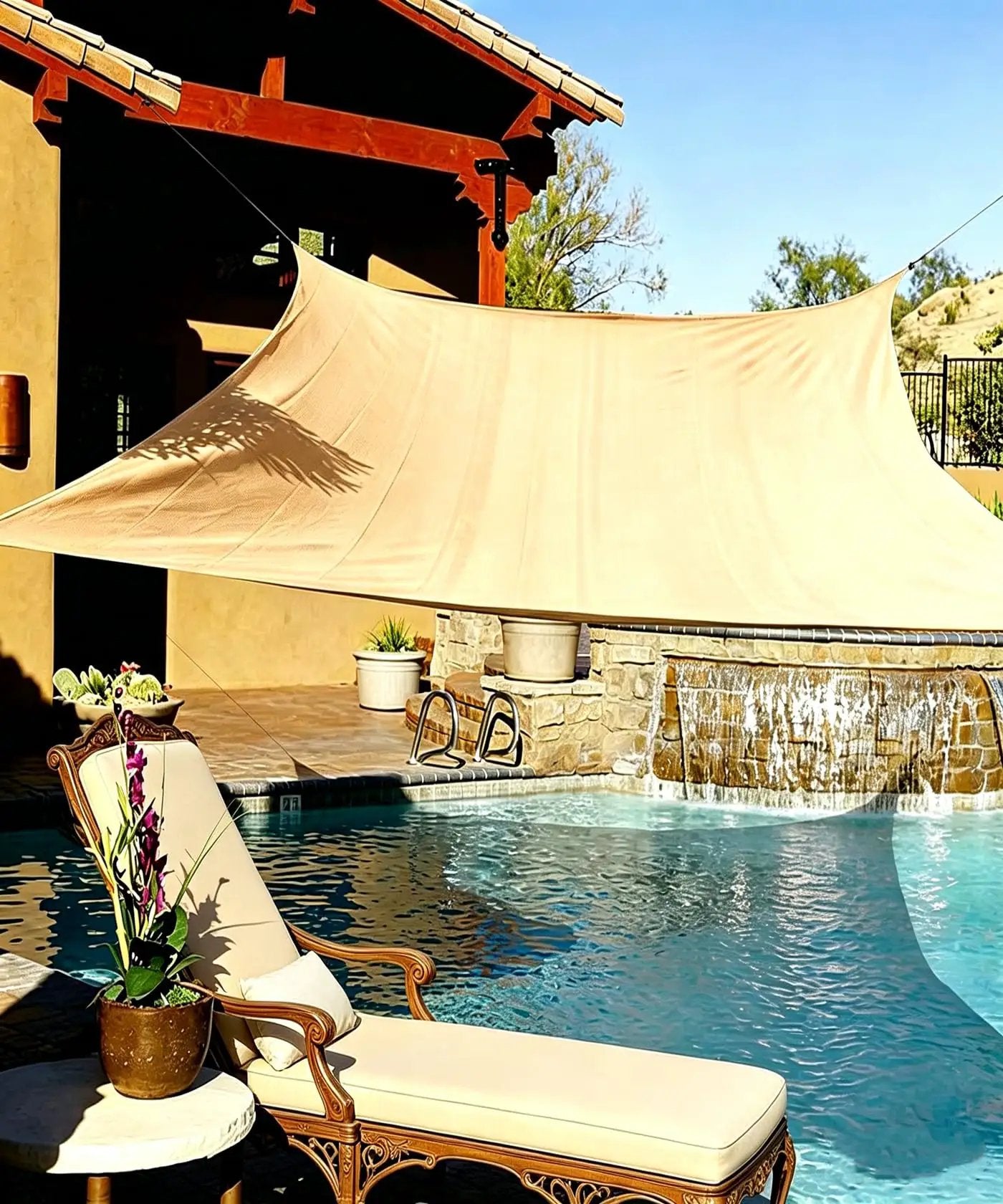 Desert Sand 20x20 Sun Shade Sail Waterproof ✓