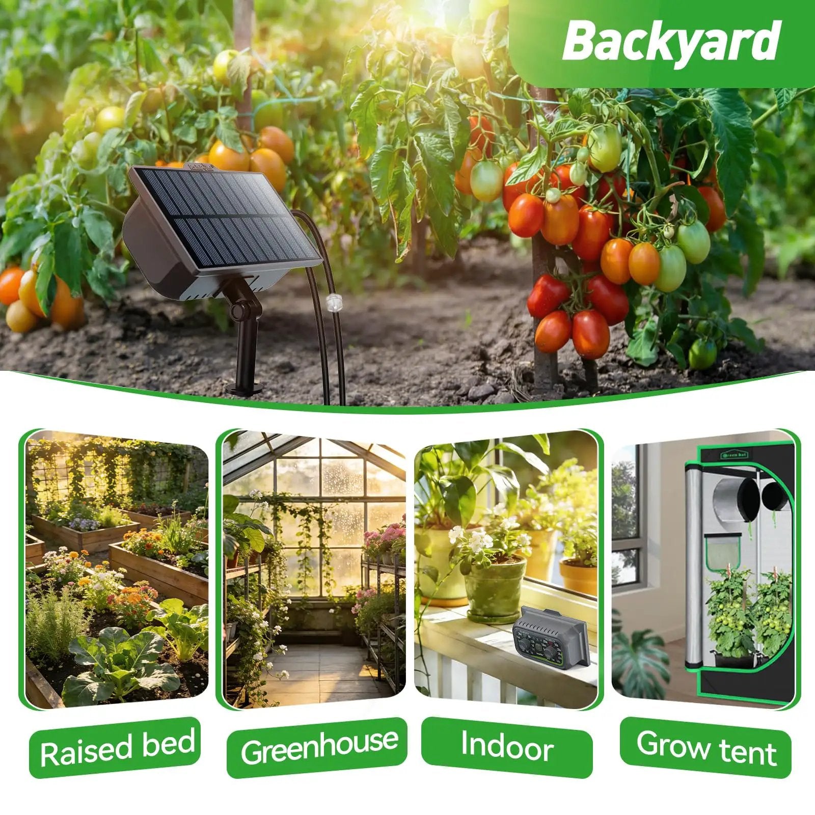 solar powered grow tent Drip Irrigation Kit with Rechargeable Power ✓ Verpackung:Simple Woom 5 Schutzblech improving light utilization by Best Choice Products 10x10ft Easy Setup Pop Up Canopy w/ 1-Button Setup  Wheeled Case  4 Weight Bags - Resort Blue