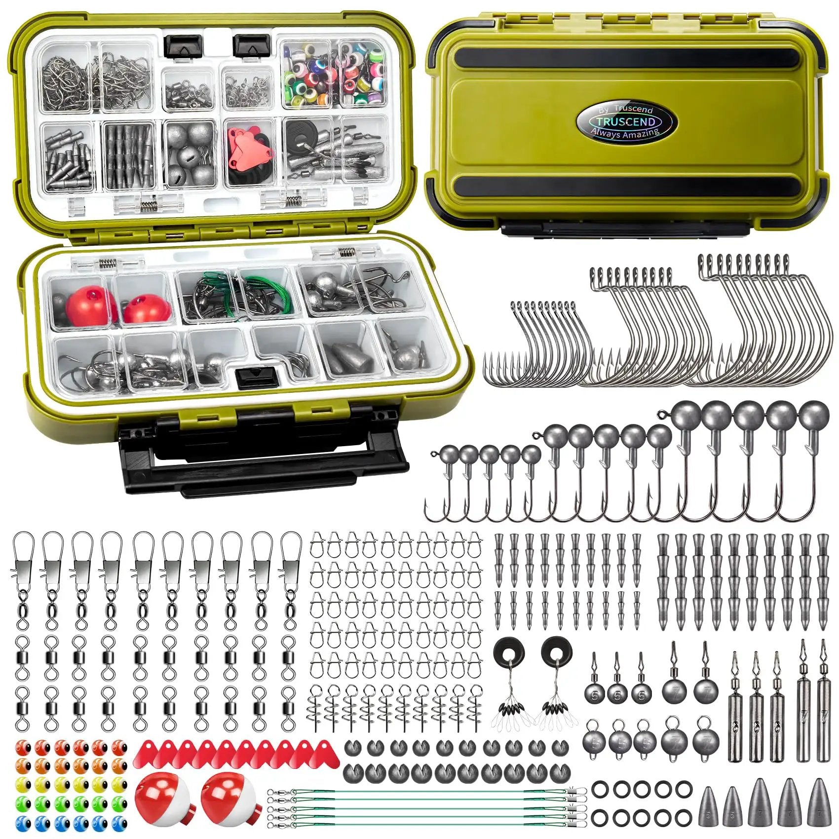 All In One Fishing Accessories with Tackle Box Set ✓