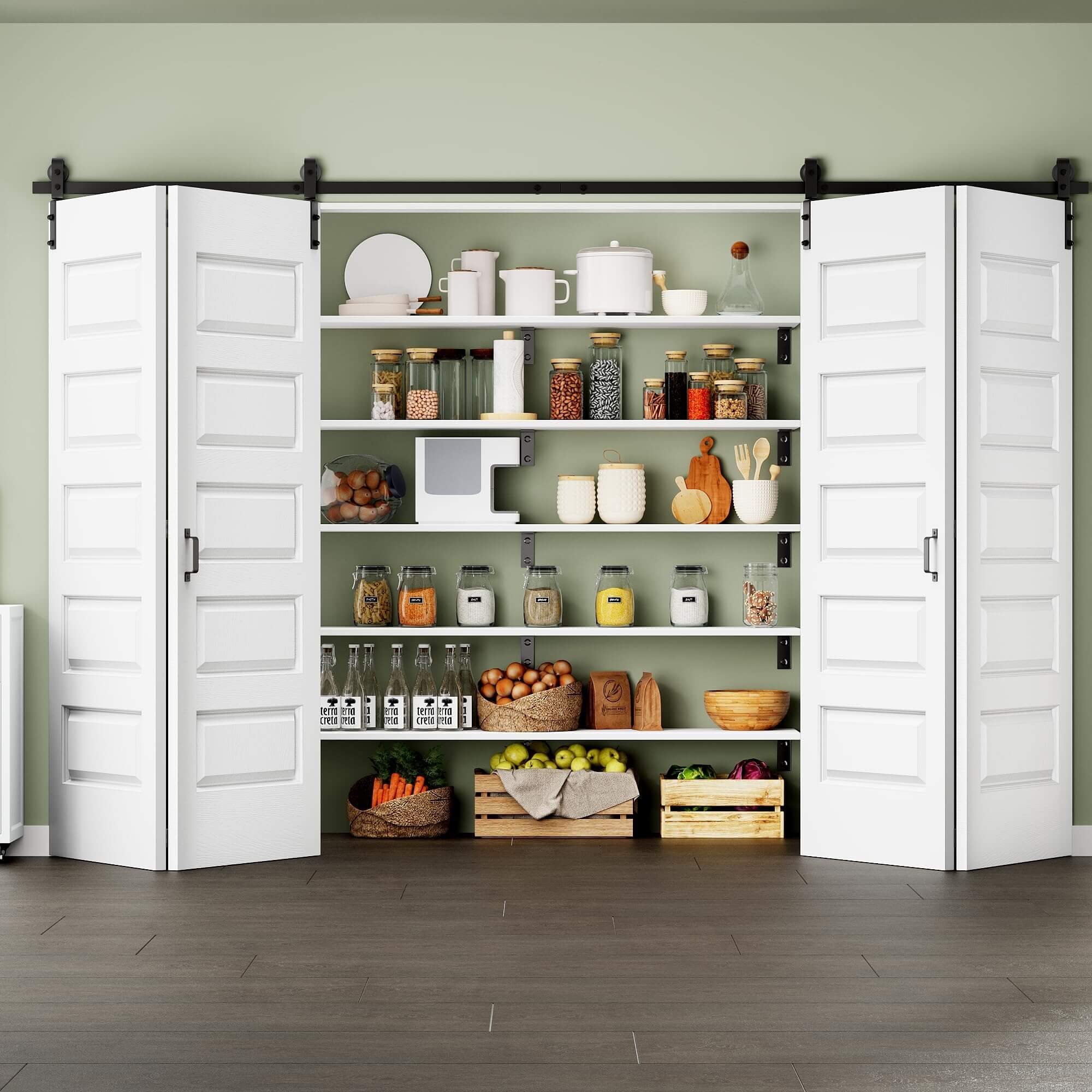 PLANETA BURDESE 2013 2本セット Bifold Barn Door Kit 128x84 Inch ✓