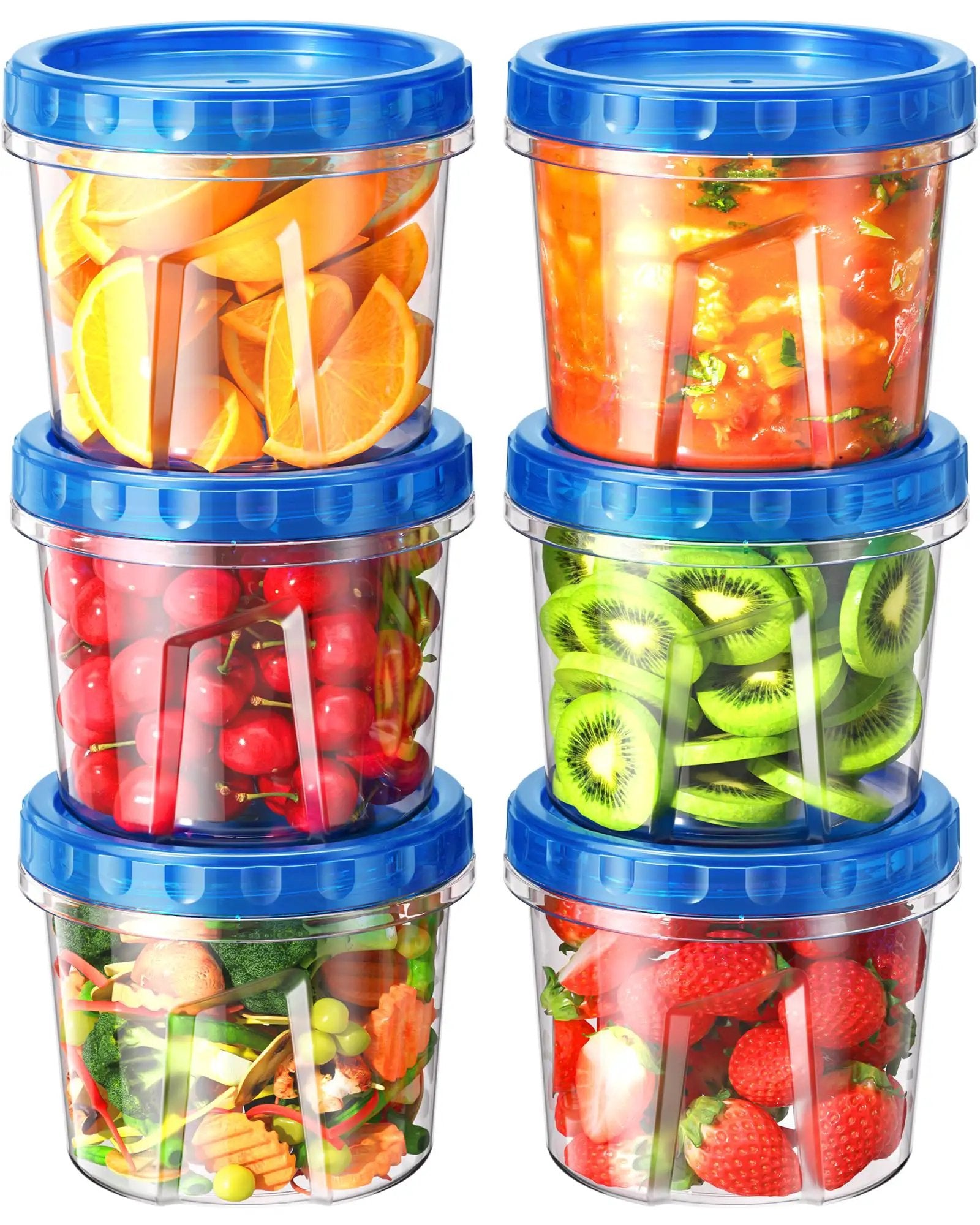 Six Pack 24 Oz Freezer Containers – Leakproof, Safe ✓