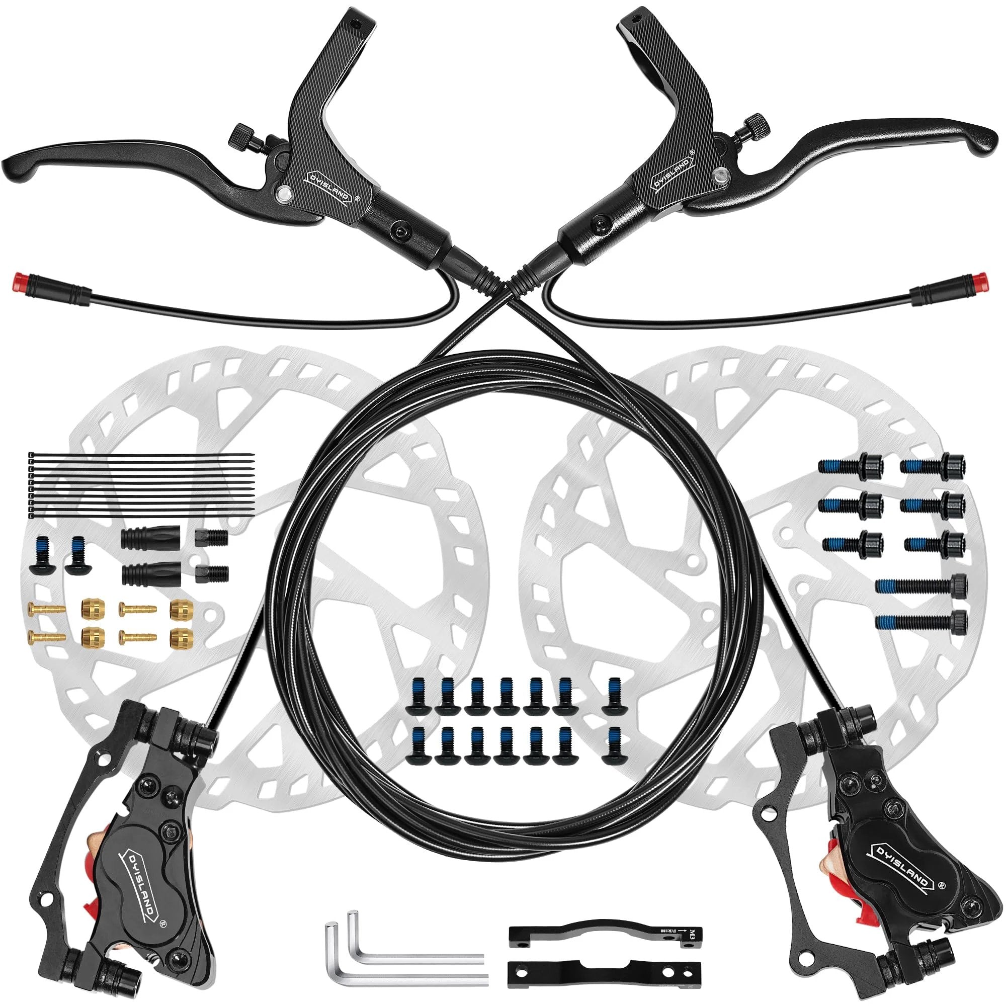 Electric Bike Hydraulic Disc Brake Kit Powerful Upgrade ✓