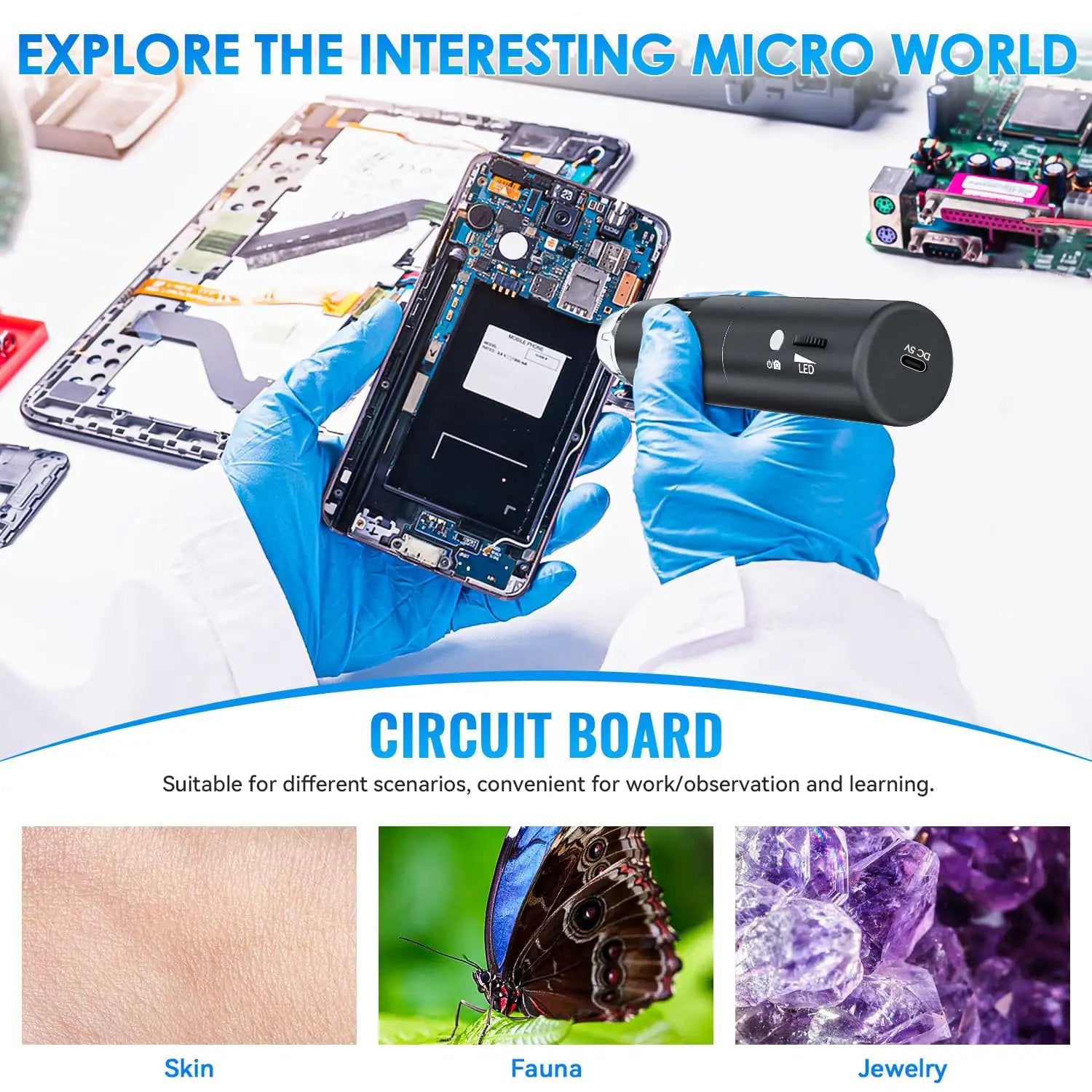 Grab And Go Portable Wireless Digital Microscope