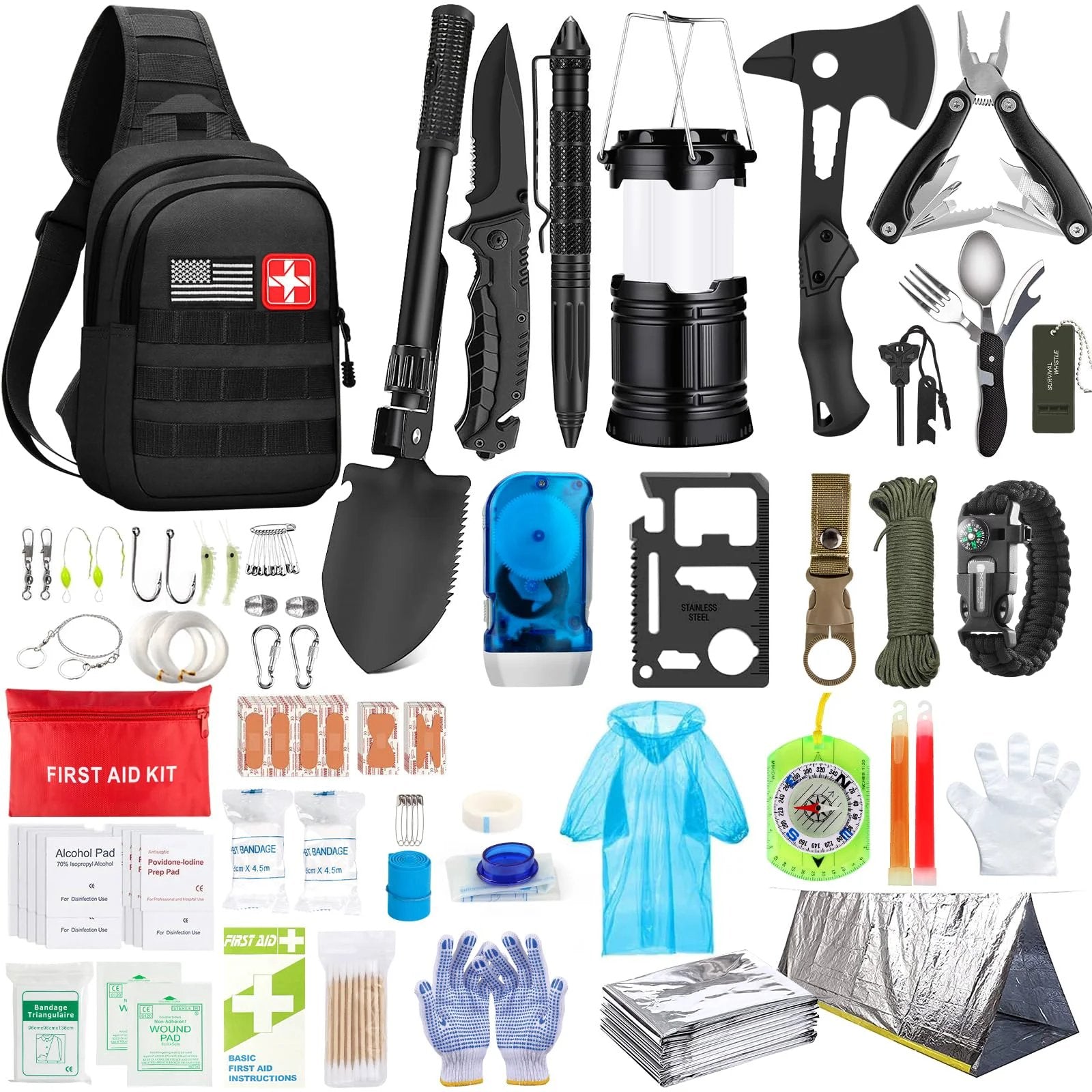 Prepper Survival Kit Backpack 151 Pc Gear Pack ✓