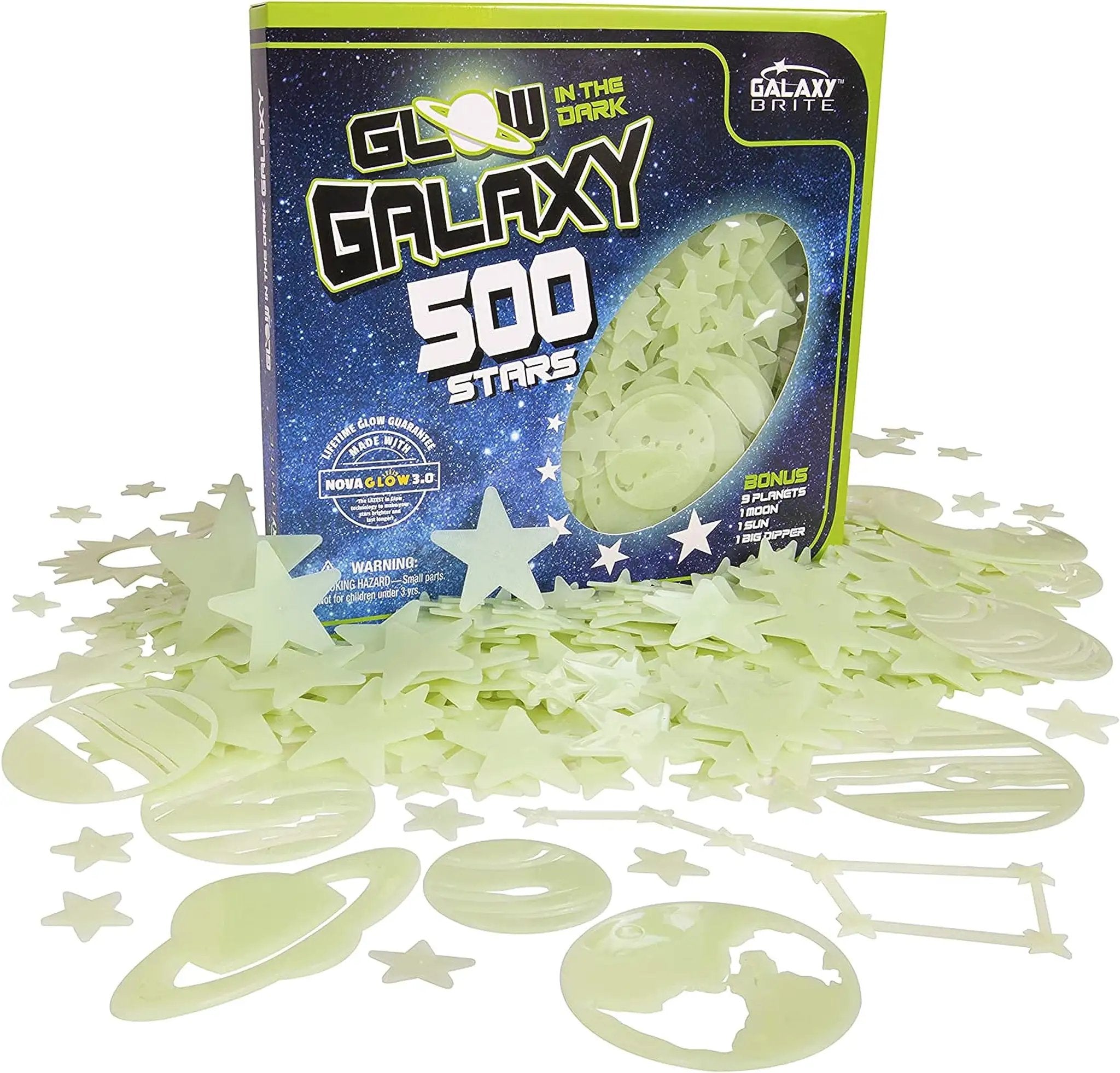 夜空ページ Huge 500 Piece Glow Stars Set - Lifetime Glow Guaranteed ✓