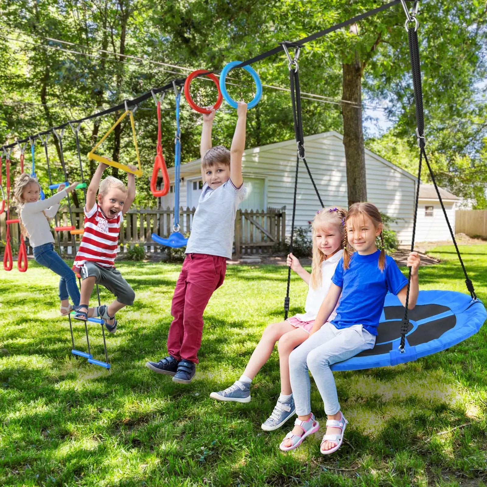 65-Foot Ninja Warrior Obstacle Course For Kids ✓
