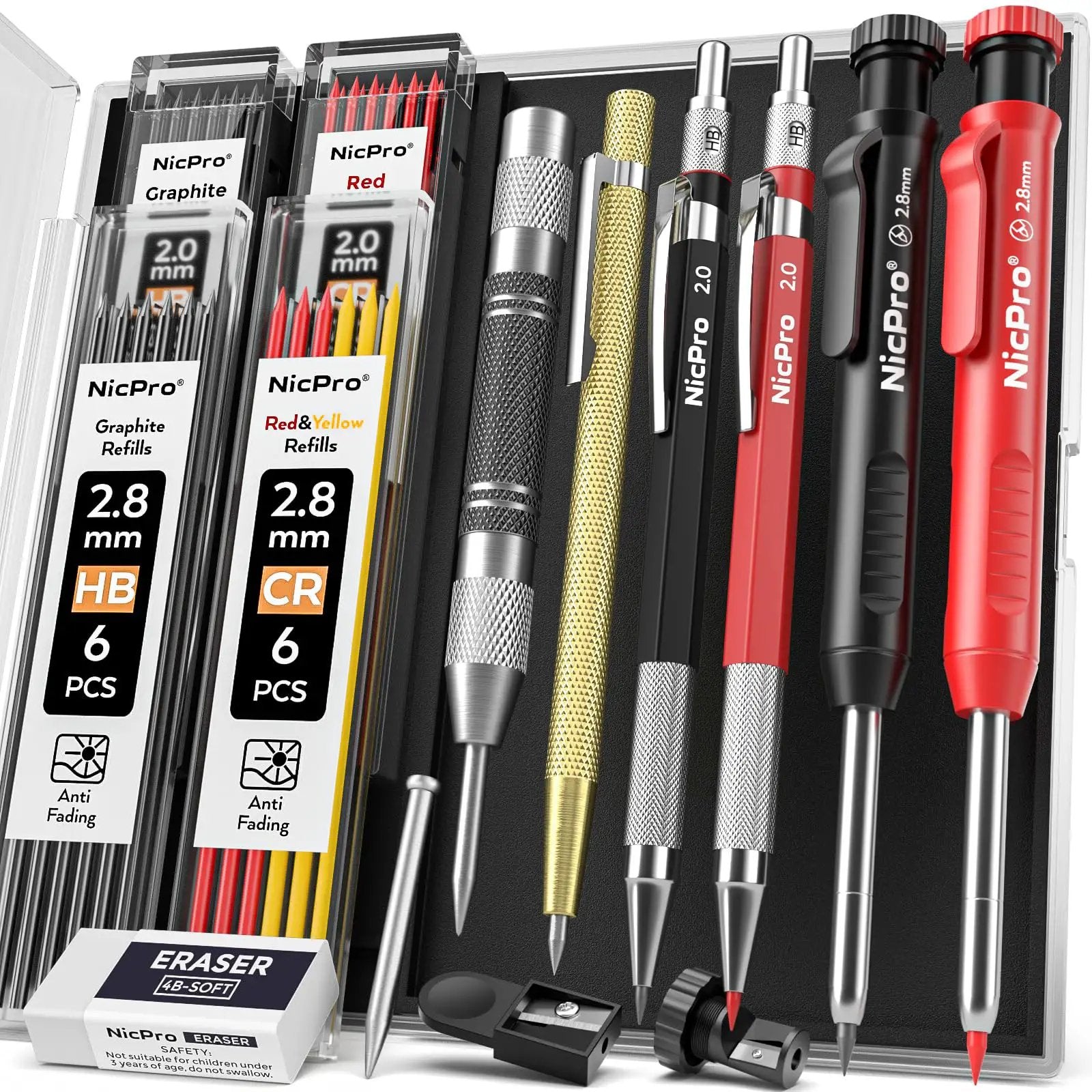 Workhorse Carpenter Pencil Set With Case | 11 Pack ✓