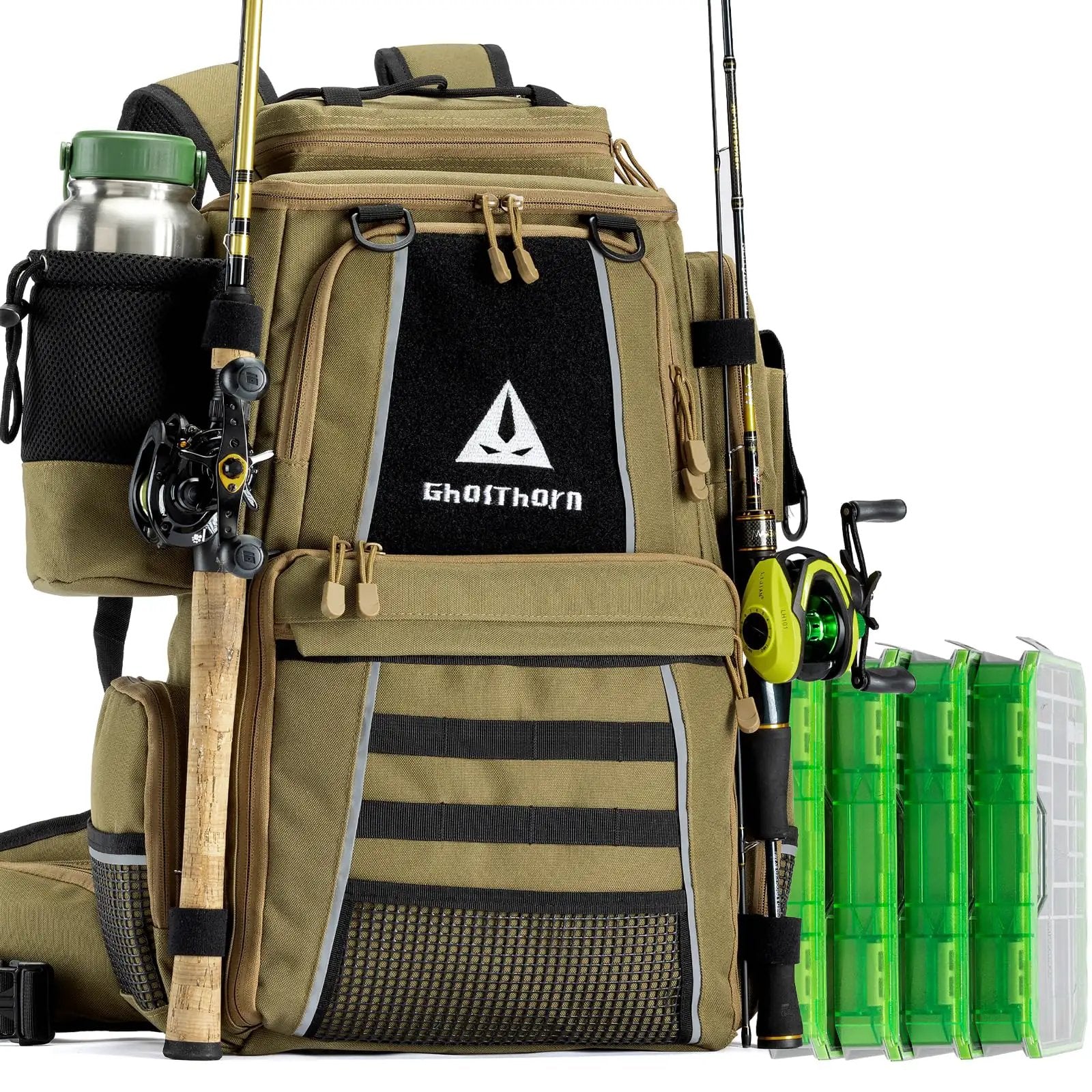 Fishing Tackle Backpack With 4 3600 Boxes✓Waterproof