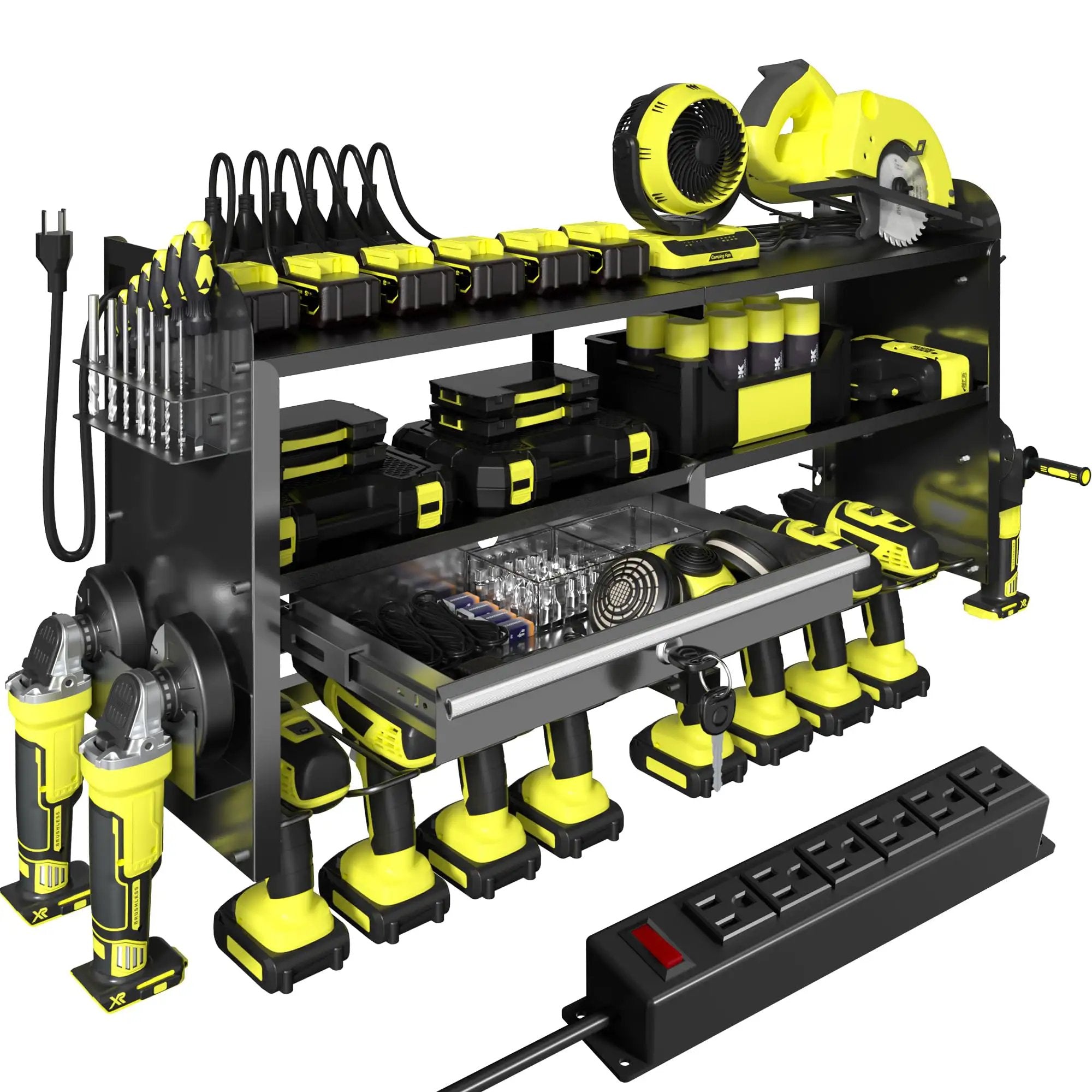 Power Tool Organizer Wall Mount With Drill, Grinder ✓