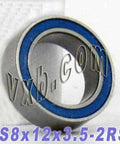 8x12 Sealed Bearing 8x12x3.5 Stainless Steel Miniature - VXB Ball Bearings