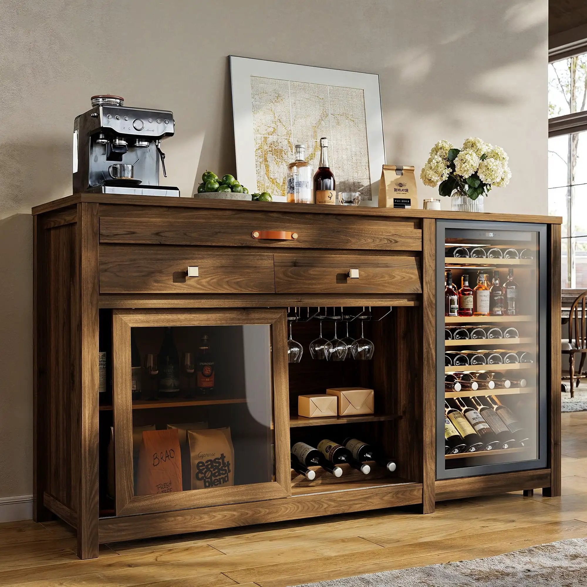 ウッドフォードリザーブ　パブミラー Next Level Extra Large Coffee Bar Cabinet - Luxe Style✓